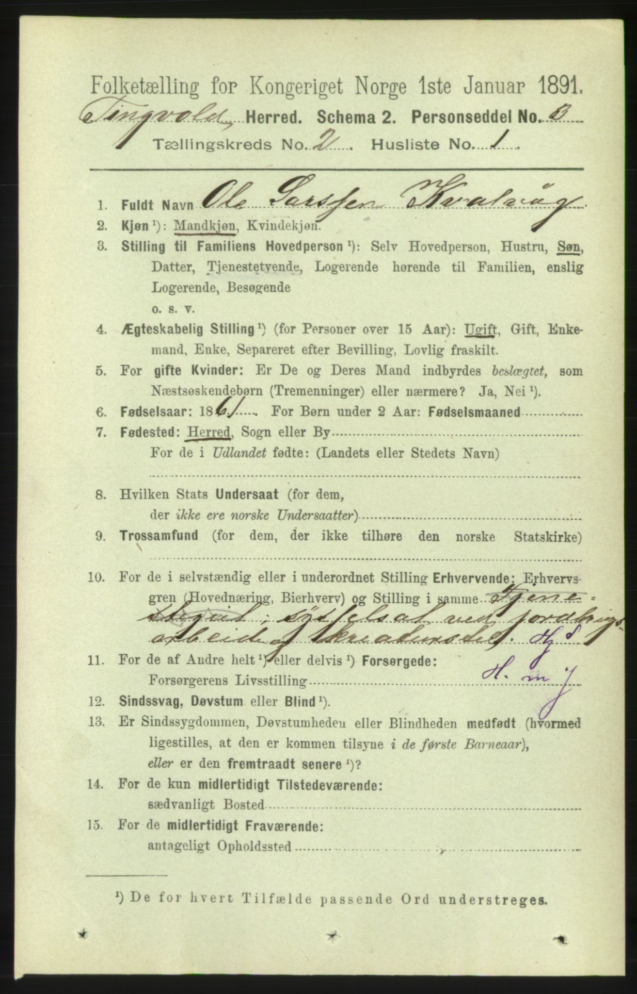 RA, 1891 census for 1560 Tingvoll, 1891, p. 569