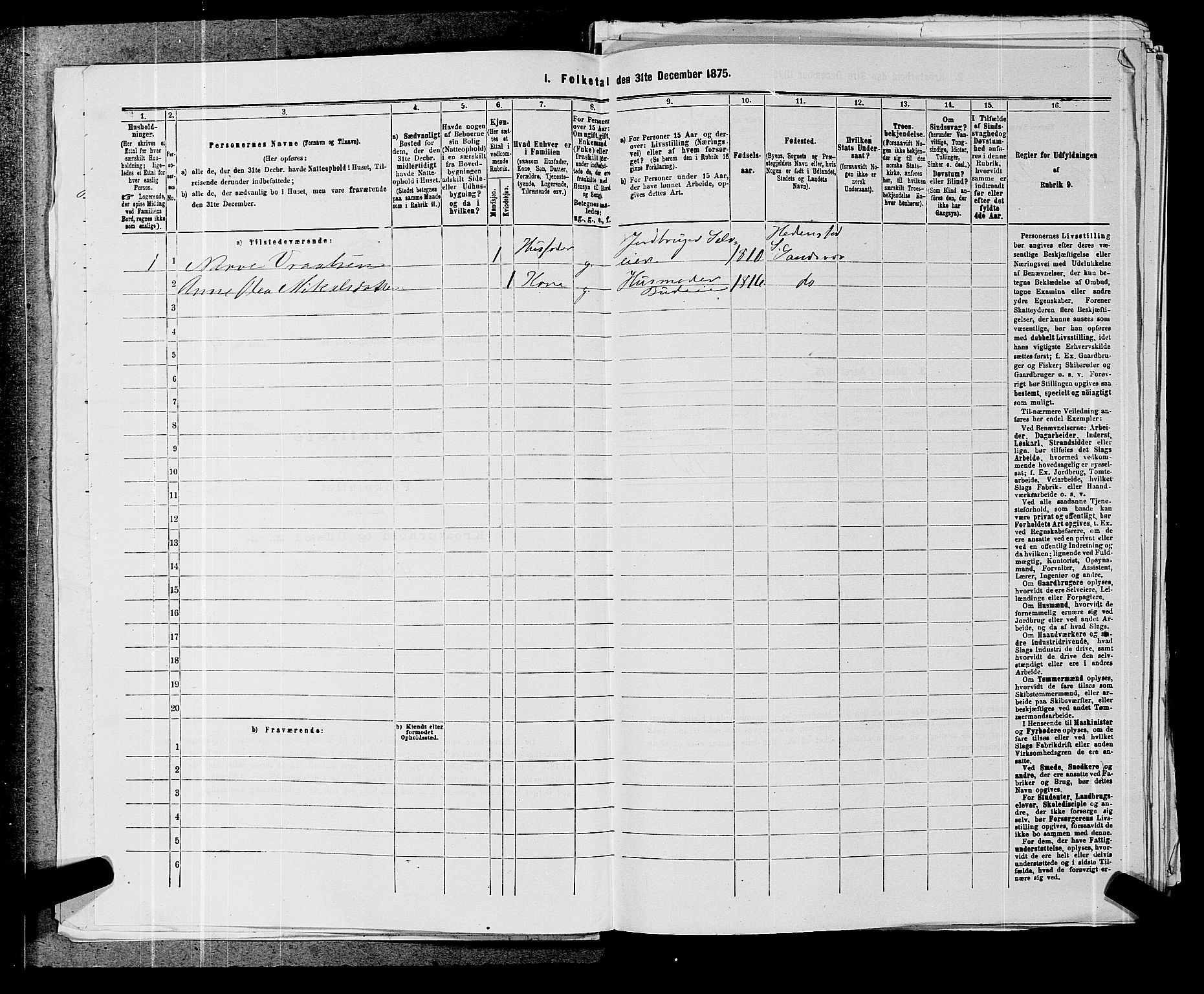 SAKO, 1875 census for 0629P Sandsvær, 1875, p. 1438