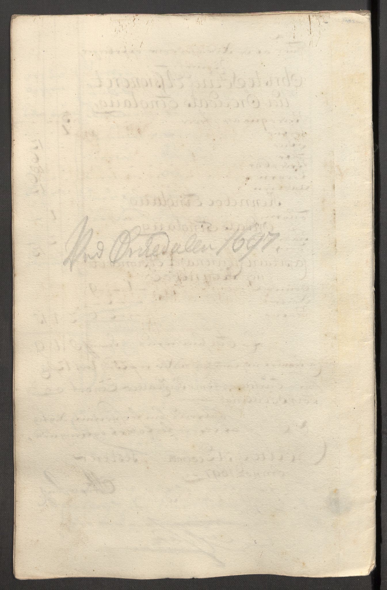 Rentekammeret inntil 1814, Reviderte regnskaper, Fogderegnskap, AV/RA-EA-4092/R60/L3947: Fogderegnskap Orkdal og Gauldal, 1697, p. 164