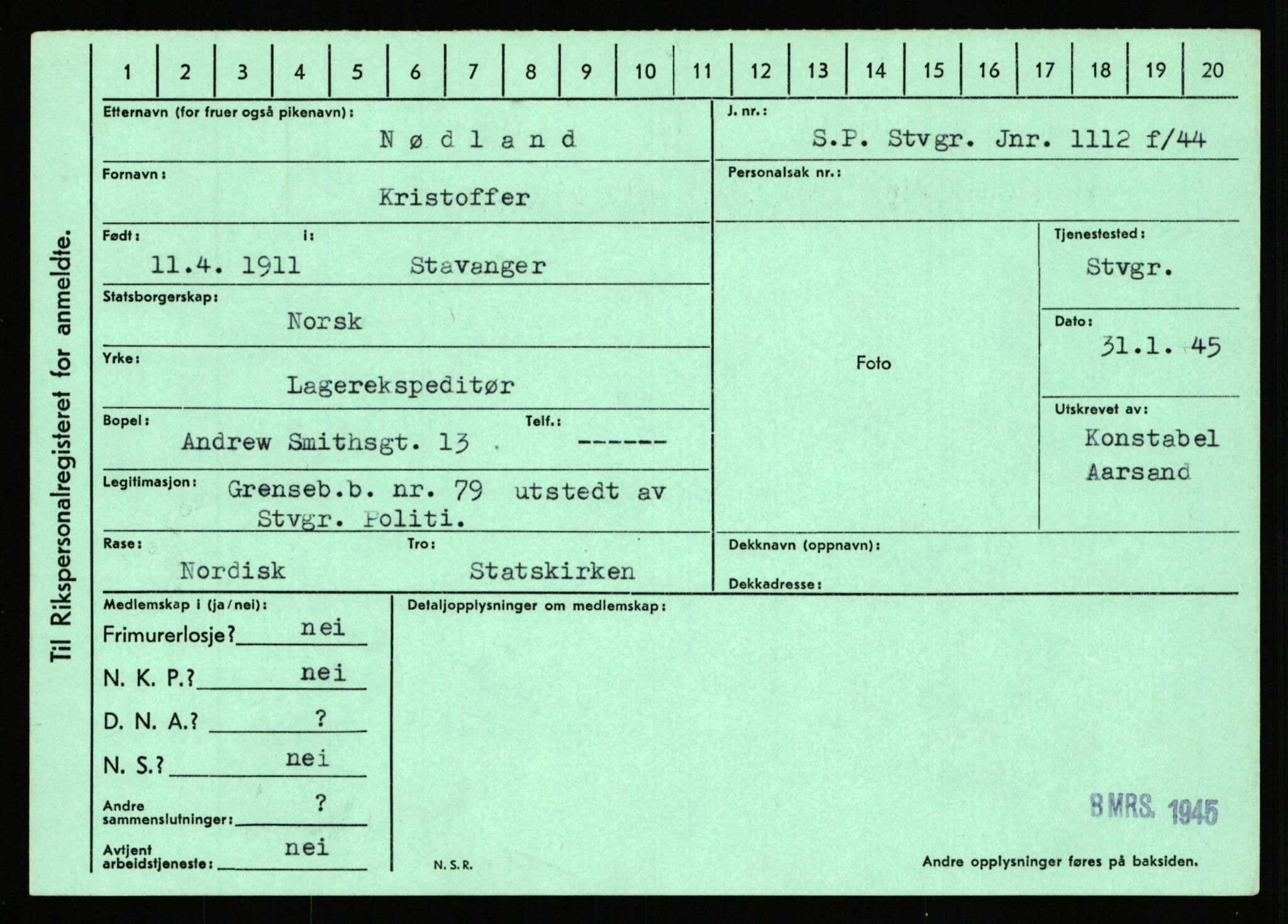 Statspolitiet - Hovedkontoret / Osloavdelingen, AV/RA-S-1329/C/Ca/L0011: Molberg - Nøstvold, 1943-1945, p. 5111