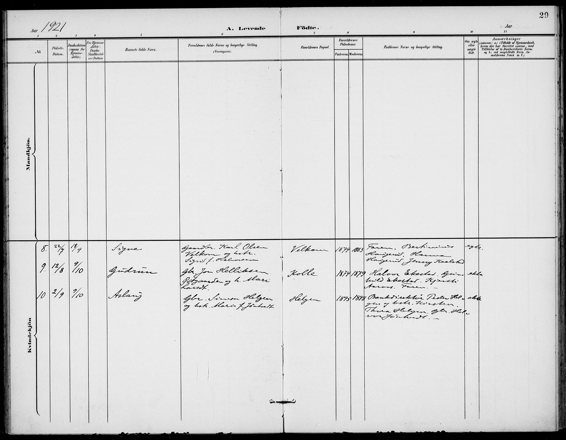 Holla kirkebøker, AV/SAKO-A-272/F/Fa/L0011: Parish register (official) no. 11, 1897-1928, p. 29