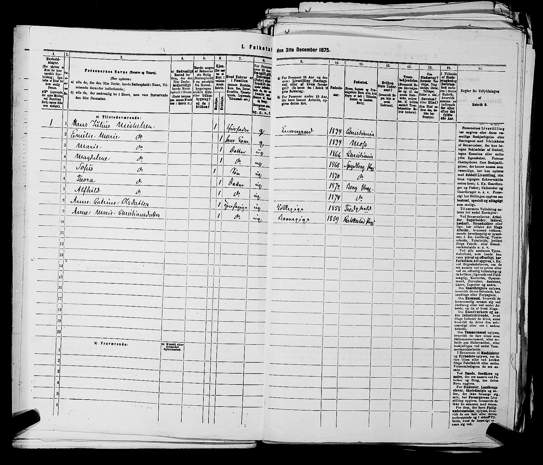 RA, 1875 census for 0116P Berg, 1875, p. 522