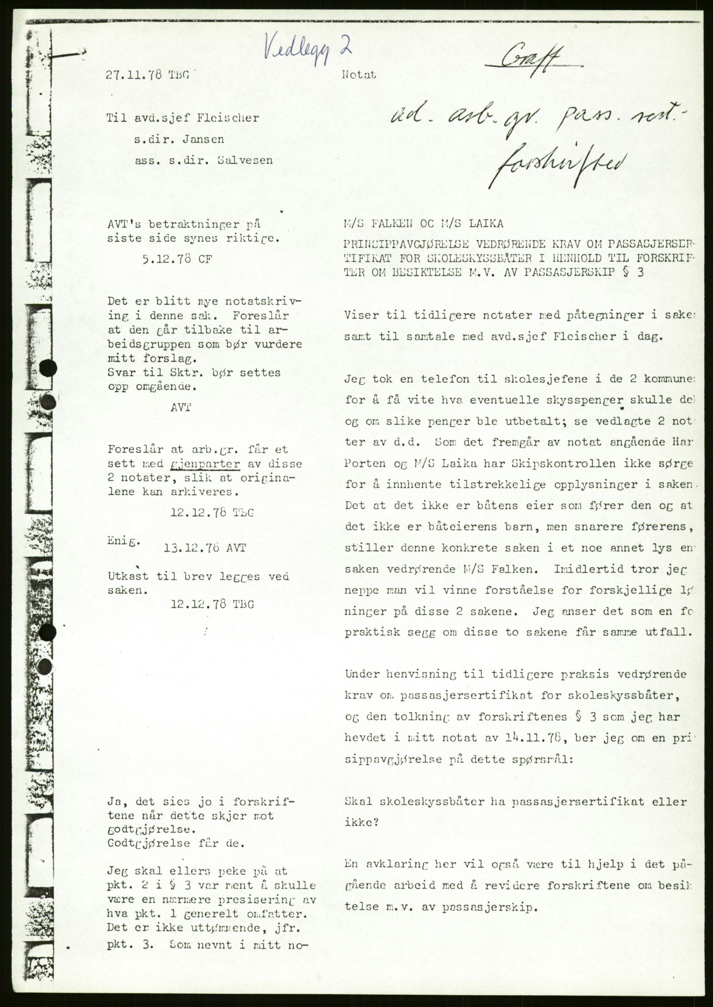 Sjøfartsdirektoratet med forløpere, generelt arkiv, AV/RA-S-1407/D/Du/Duc/L0642/0001: Skipskontrollen - Forskrifter / Forskrift om utleiebåter (2 mapper), 1978-1987, p. 193
