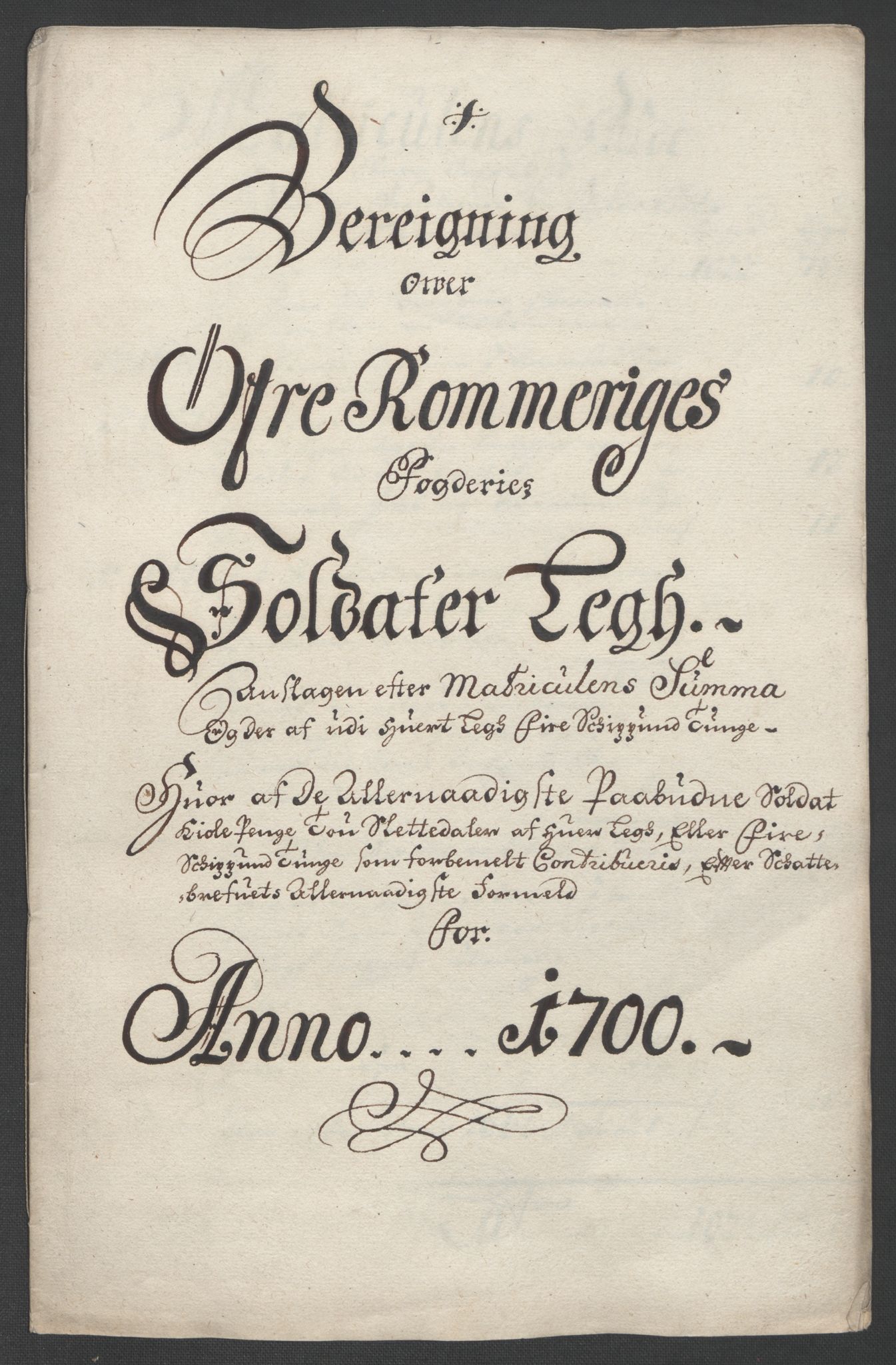 Rentekammeret inntil 1814, Reviderte regnskaper, Fogderegnskap, RA/EA-4092/R12/L0712: Fogderegnskap Øvre Romerike, 1700, p. 263