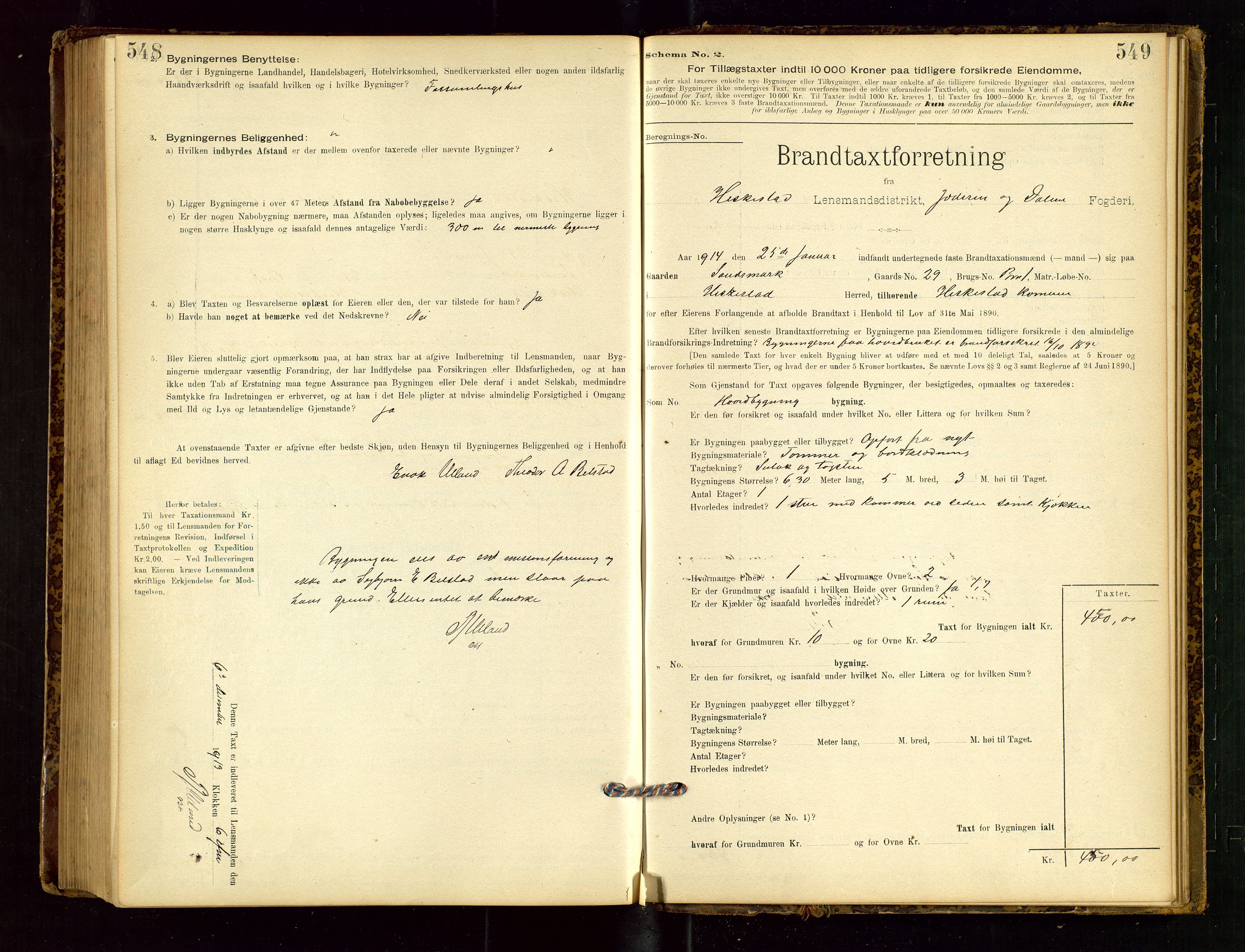 Heskestad lensmannskontor, SAST/A-100304/Gob/L0001: "Brandtaxationsprotokol", 1894-1915, p. 548-549