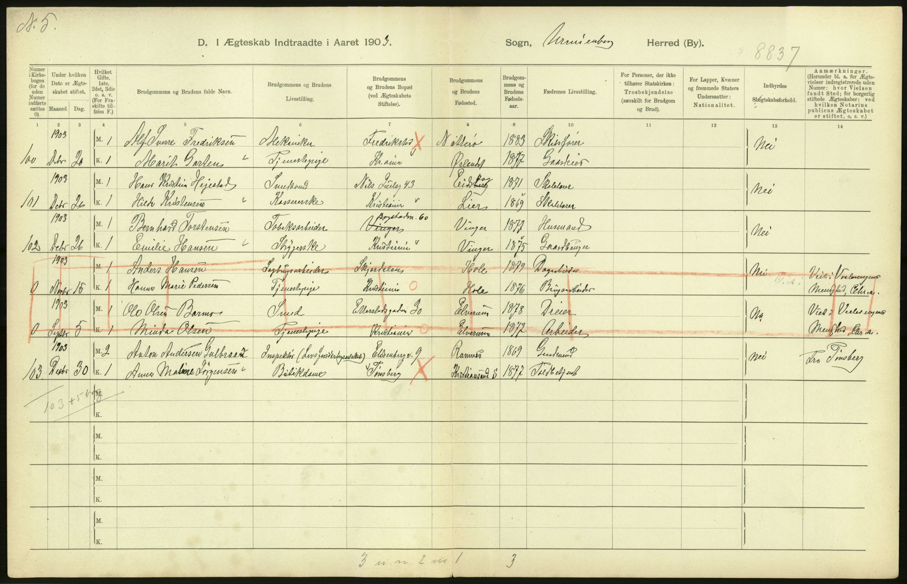 Statistisk sentralbyrå, Sosiodemografiske emner, Befolkning, AV/RA-S-2228/D/Df/Dfa/Dfaa/L0004: Kristiania: Gifte, døde, 1903, p. 676