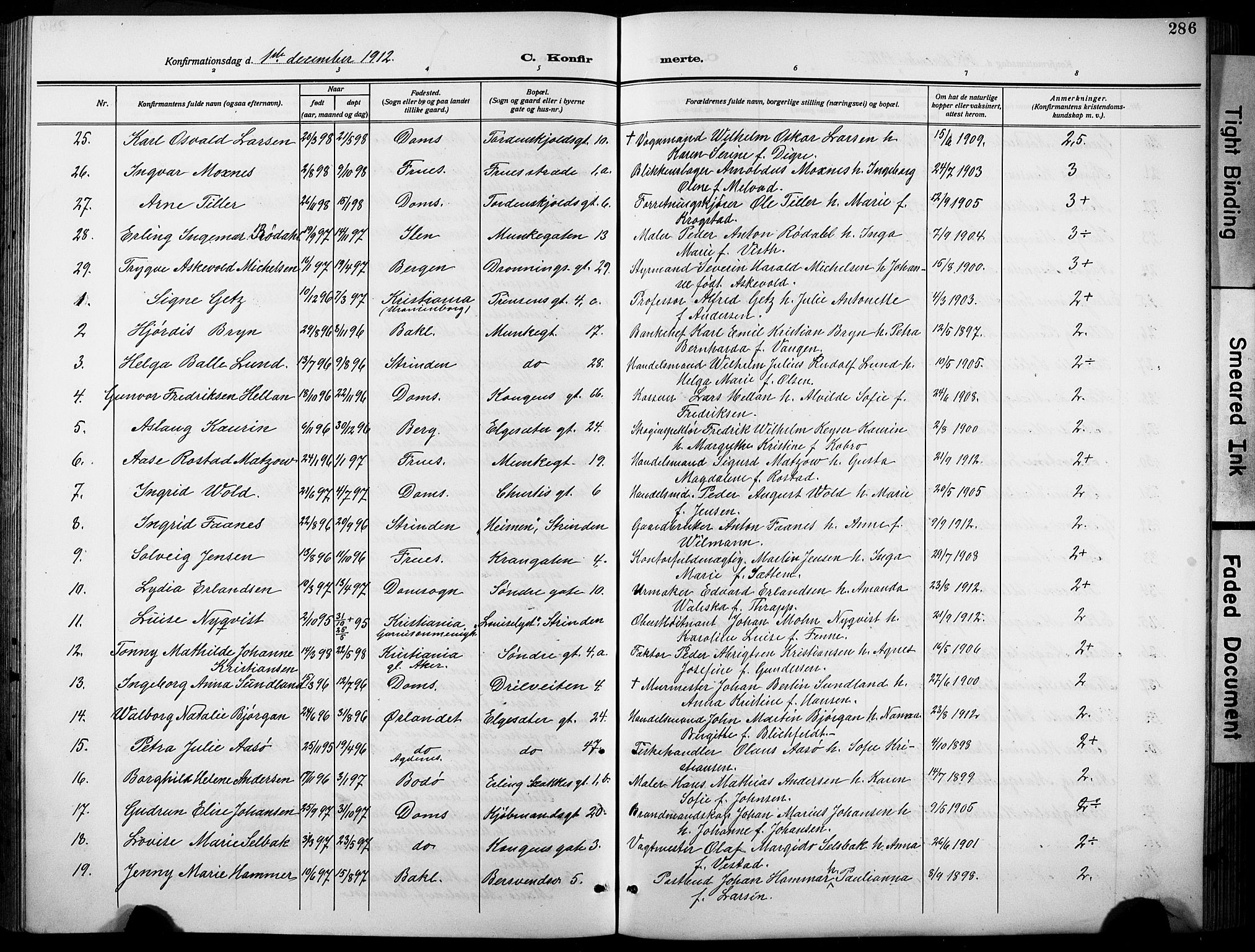 Ministerialprotokoller, klokkerbøker og fødselsregistre - Sør-Trøndelag, SAT/A-1456/601/L0096: Parish register (copy) no. 601C14, 1911-1931, p. 286