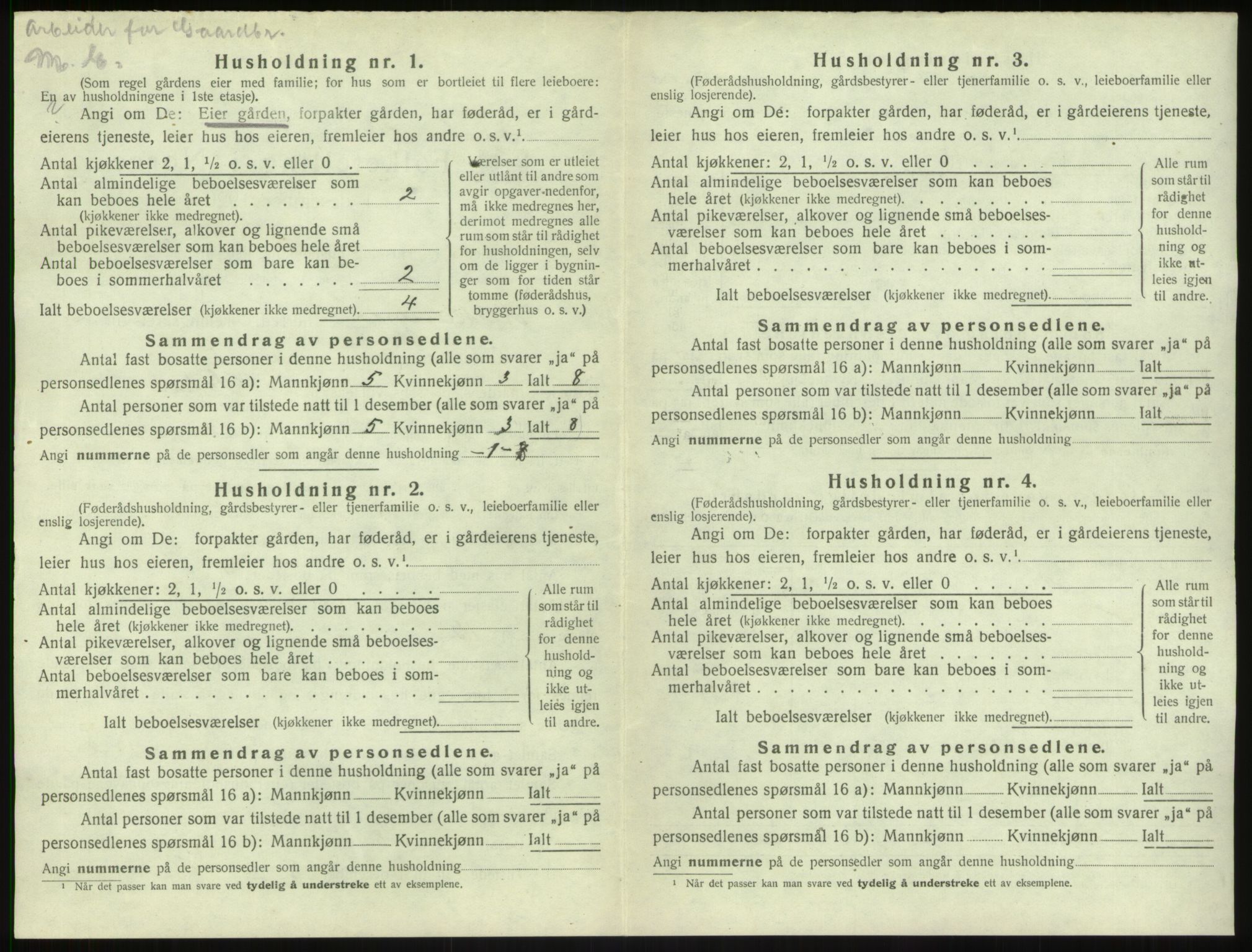 SAB, 1920 census for Leikanger, 1920, p. 124