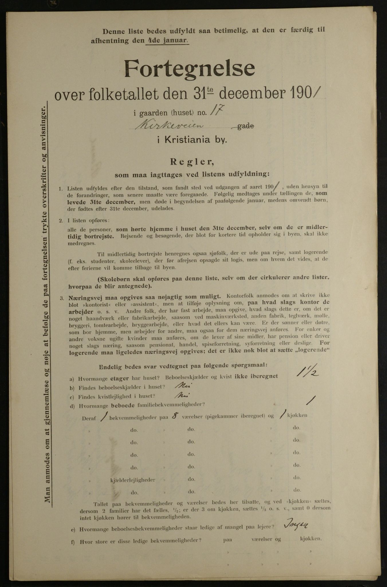 OBA, Municipal Census 1901 for Kristiania, 1901, p. 7987