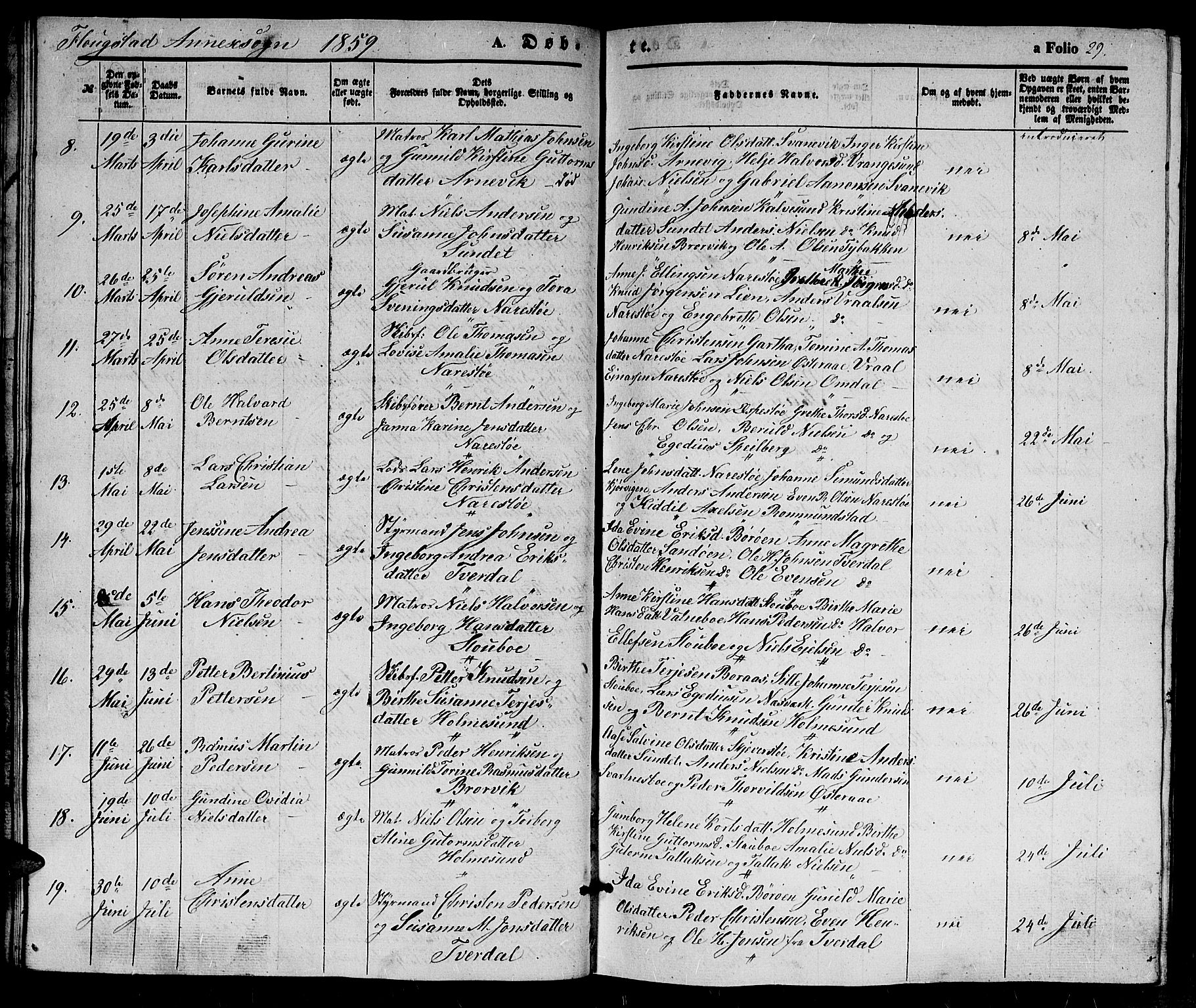 Dypvåg sokneprestkontor, AV/SAK-1111-0007/F/Fb/Fbb/L0002: Parish register (copy) no. B 2, 1851-1871, p. 29