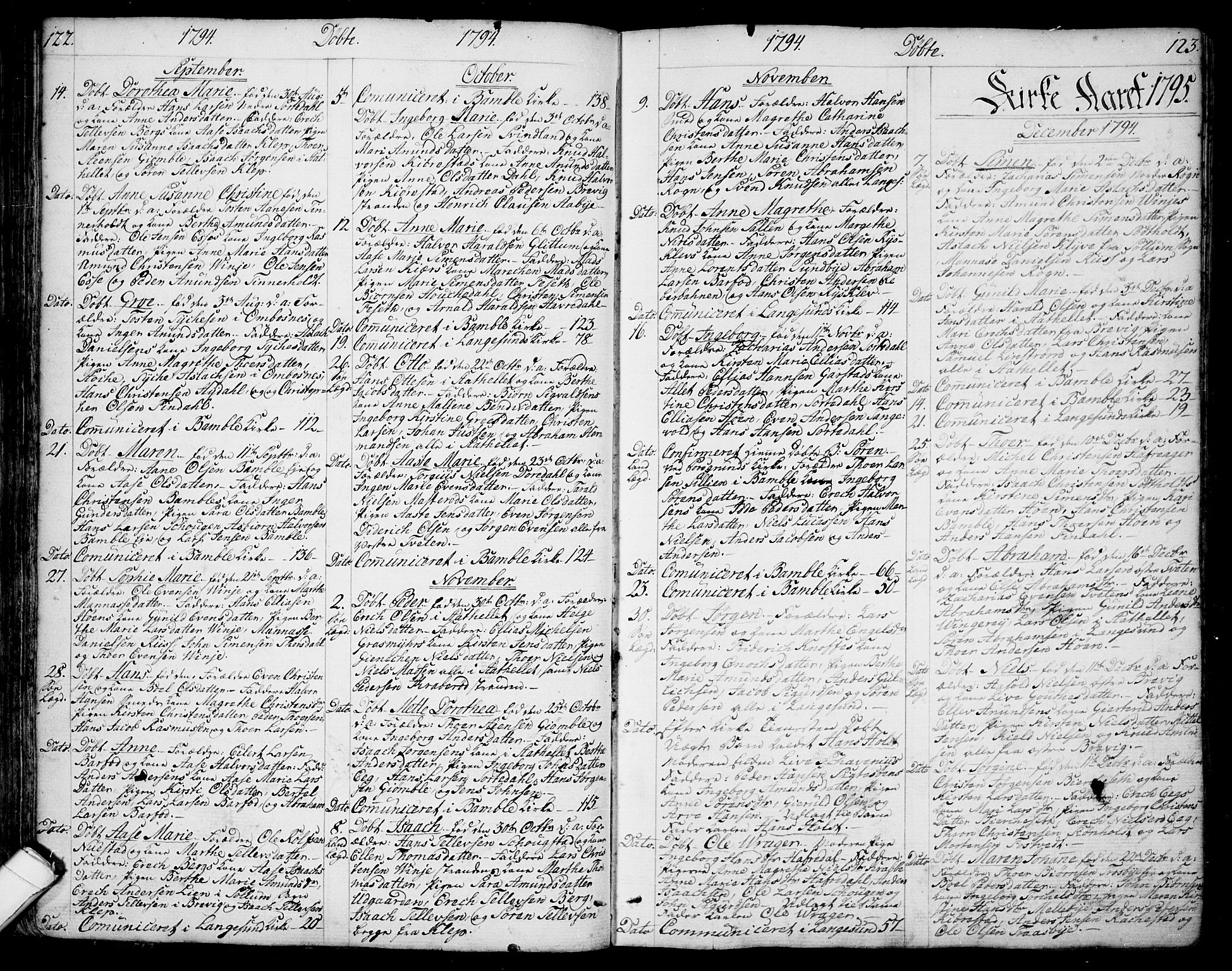 Bamble kirkebøker, SAKO/A-253/F/Fa/L0002: Parish register (official) no. I 2, 1775-1814, p. 122-123