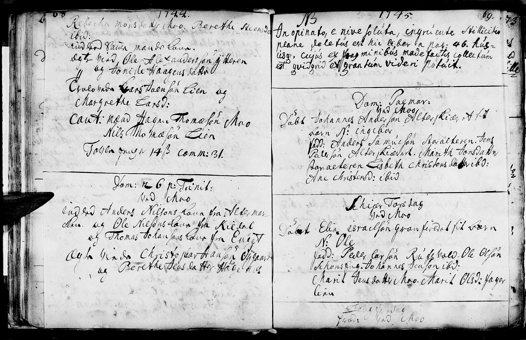 Ministerialprotokoller, klokkerbøker og fødselsregistre - Nordland, SAT/A-1459/827/L0389: Parish register (official) no. 827A01, 1740-1751, p. 68-69