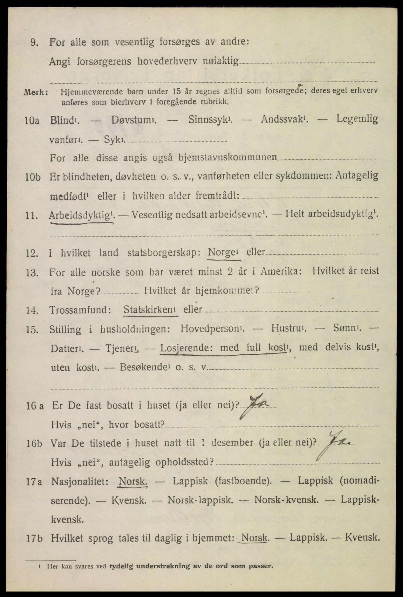 SAT, 1920 census for Øksnes, 1920, p. 1141