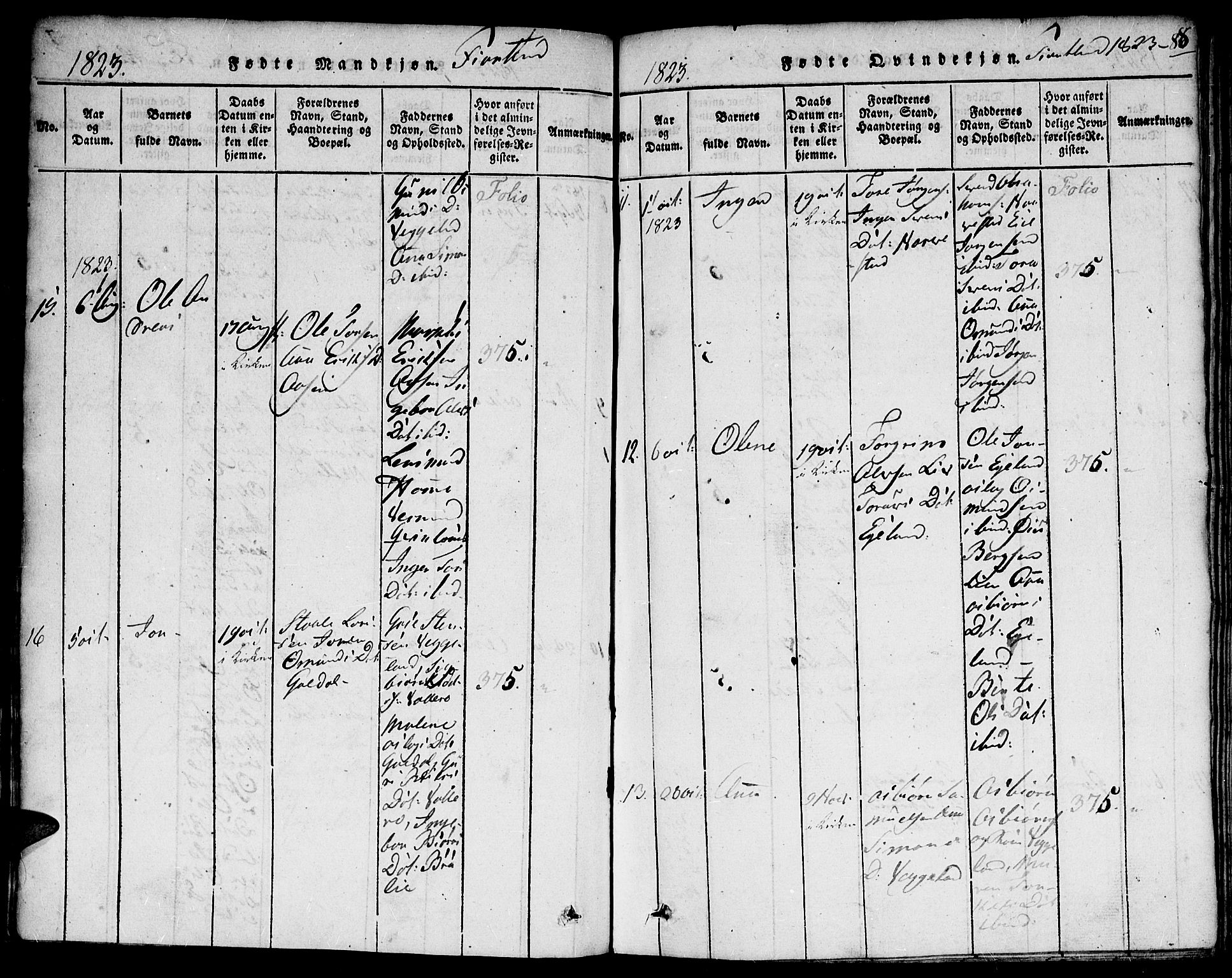 Hægebostad sokneprestkontor, AV/SAK-1111-0024/F/Fa/Faa/L0002: Parish register (official) no. A 2 /3, 1816-1825, p. 88