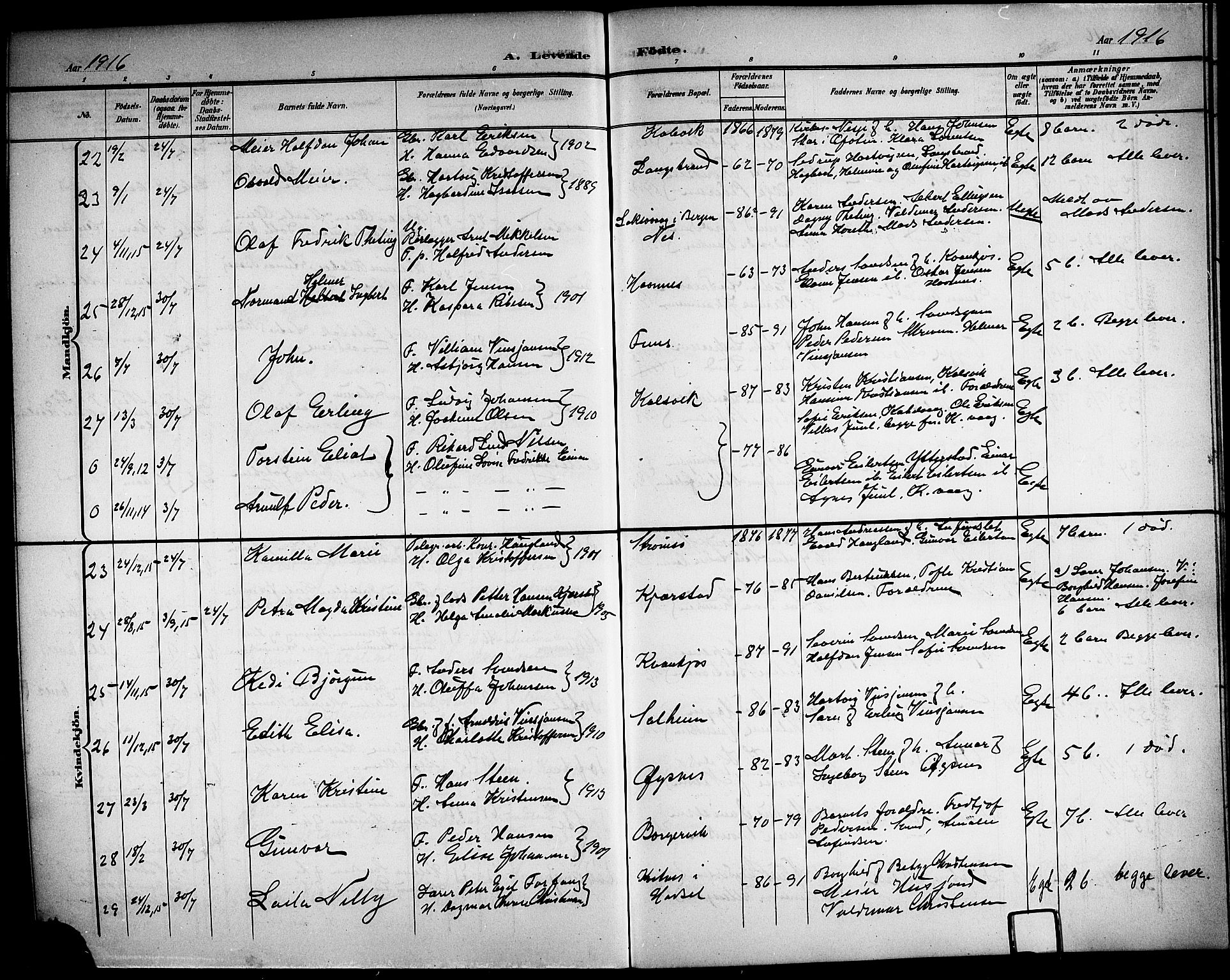 Ministerialprotokoller, klokkerbøker og fødselsregistre - Nordland, SAT/A-1459/872/L1048: Parish register (copy) no. 872C04, 1898-1919