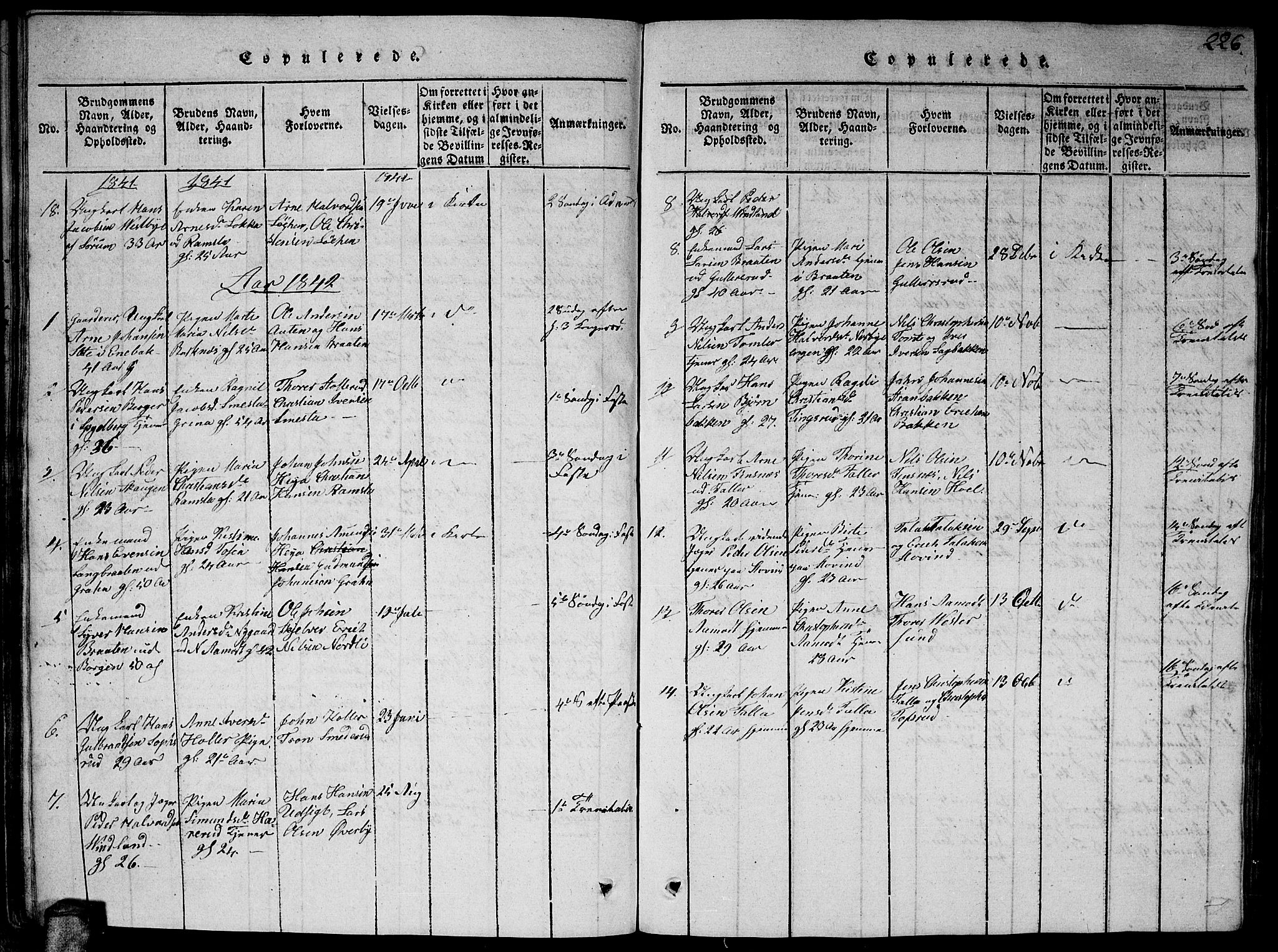 Fet prestekontor Kirkebøker, AV/SAO-A-10370a/G/Ga/L0001: Parish register (copy) no. I 1, 1815-1842, p. 226