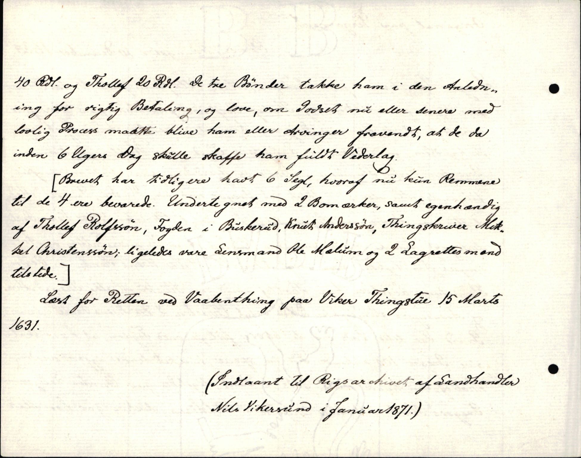 Riksarkivets diplomsamling, AV/RA-EA-5965/F35/F35d/L0003: Innlånte diplomer, seddelregister, 1621-1642, p. 300