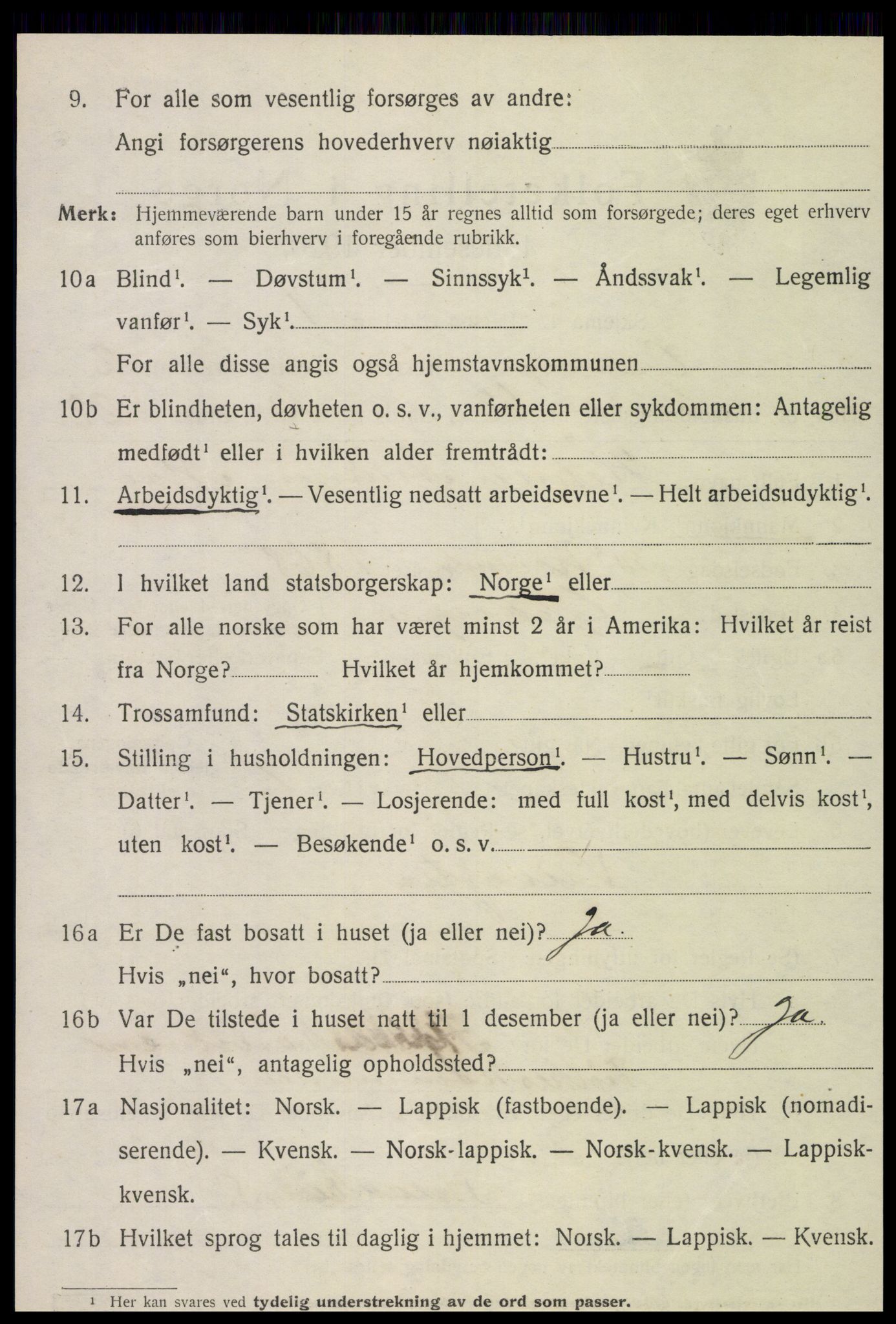 SAT, 1920 census for Grong, 1920, p. 2188