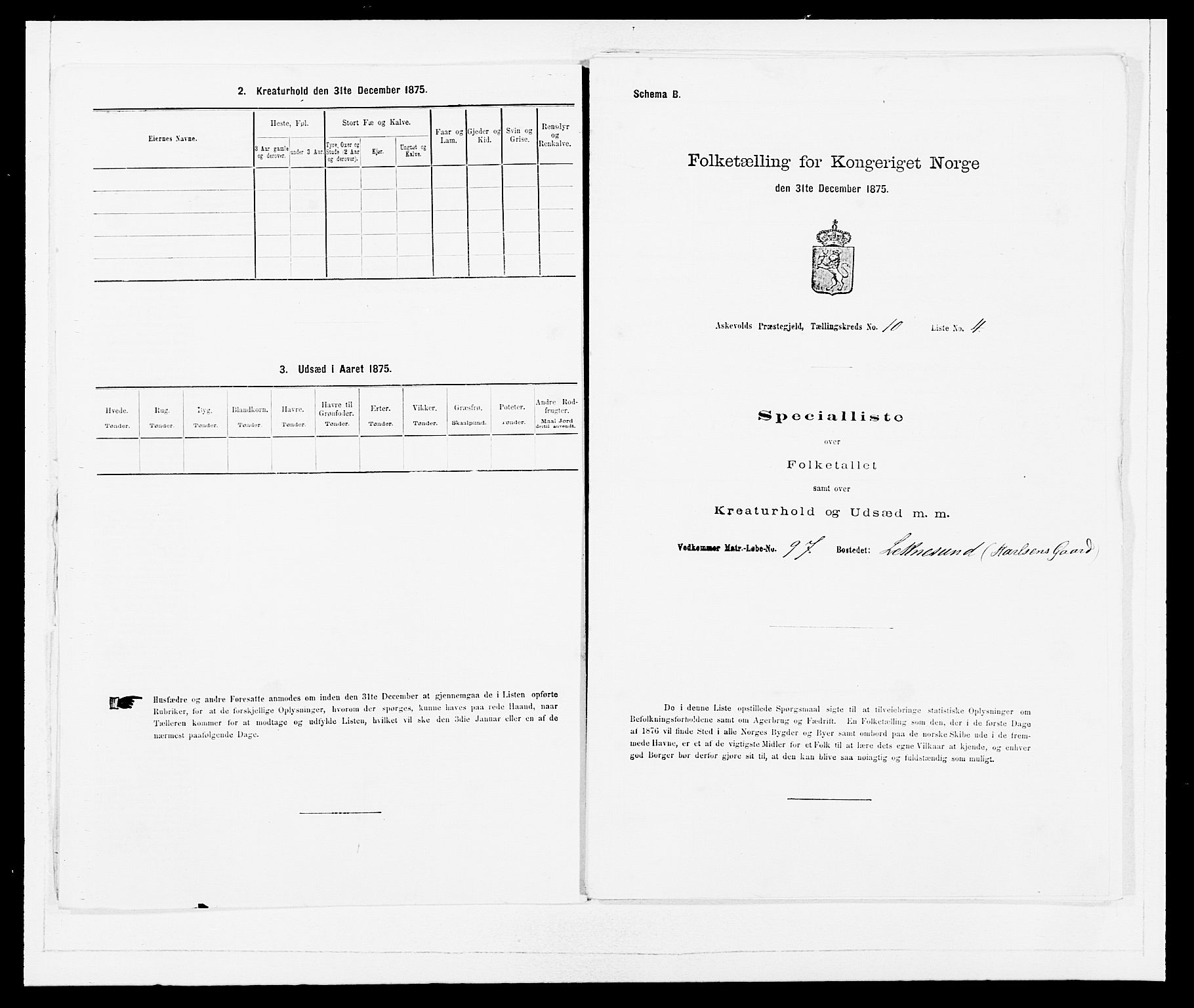 SAB, 1875 census for 1428P Askvoll, 1875, p. 911