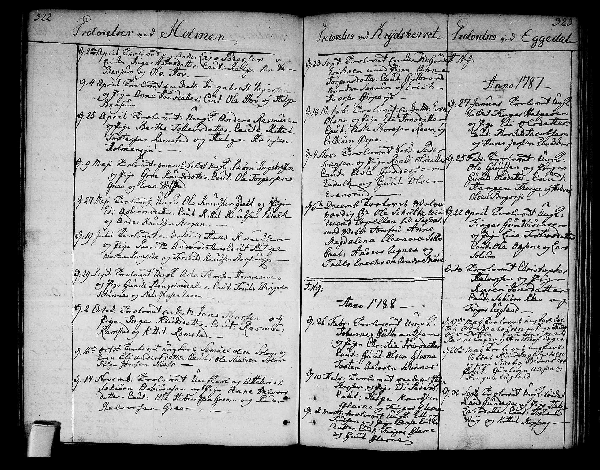 Sigdal kirkebøker, SAKO/A-245/F/Fa/L0002: Parish register (official) no. I 2, 1778-1792, p. 322-323