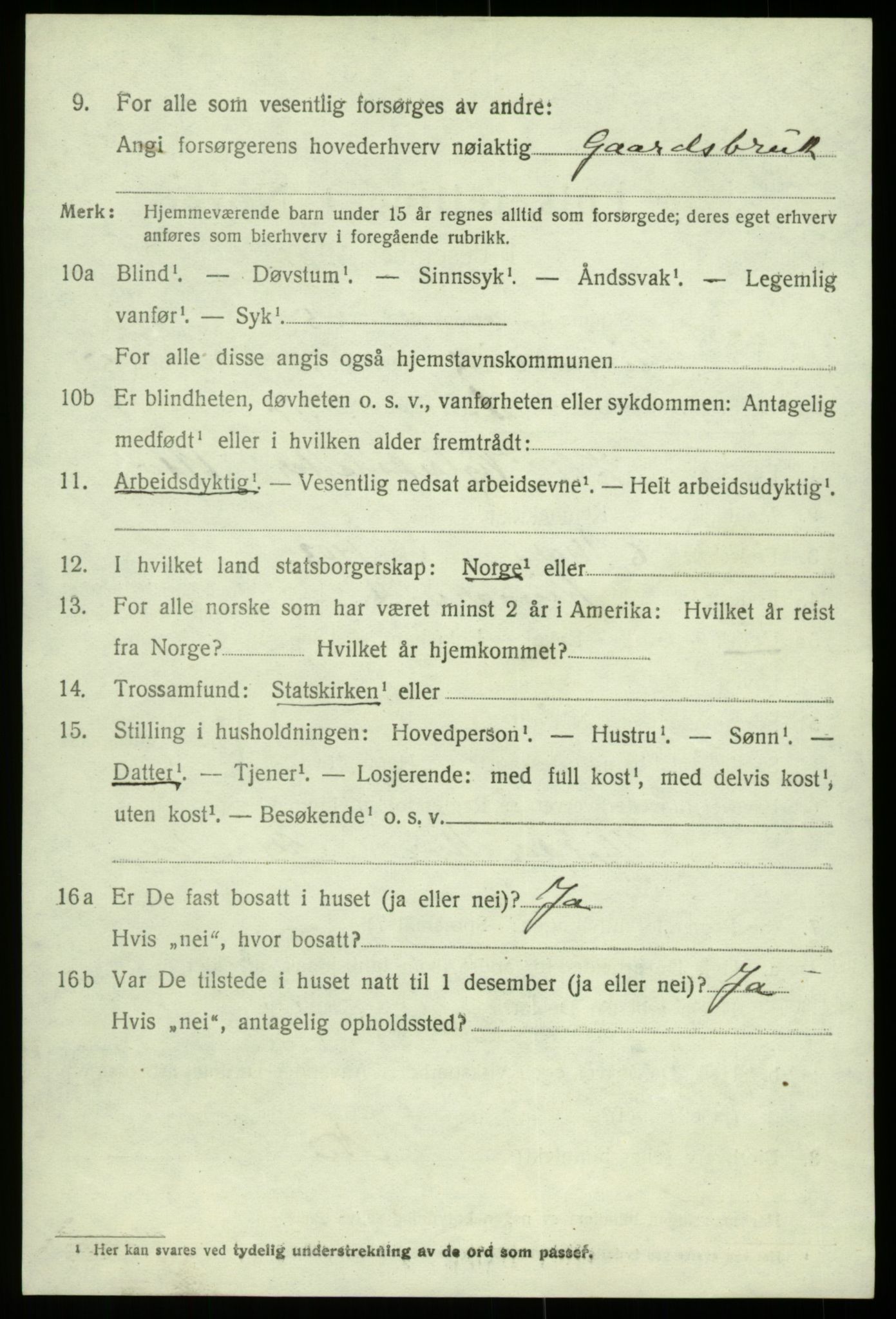 SAB, 1920 census for Kinsarvik, 1920, p. 2615