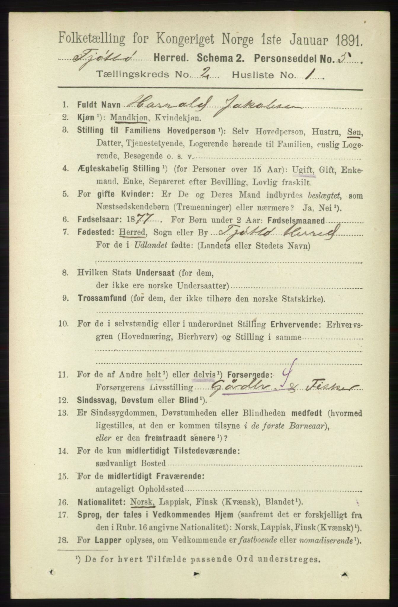 RA, 1891 census for 1817 Tjøtta, 1891, p. 898