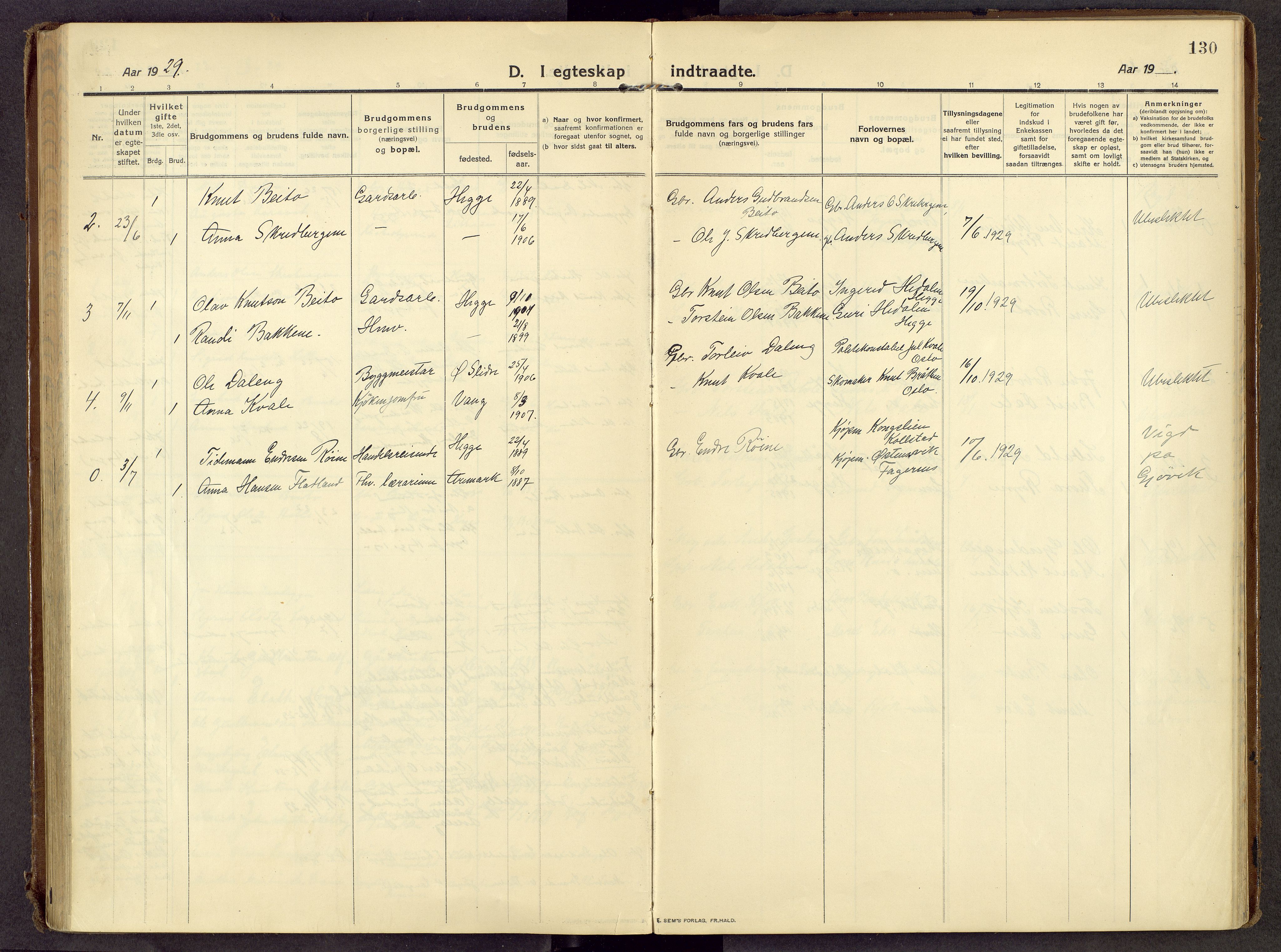 Øystre Slidre prestekontor, AV/SAH-PREST-138/H/Ha/Haa/L0007: Parish register (official) no. 7, 1911-1931, p. 130