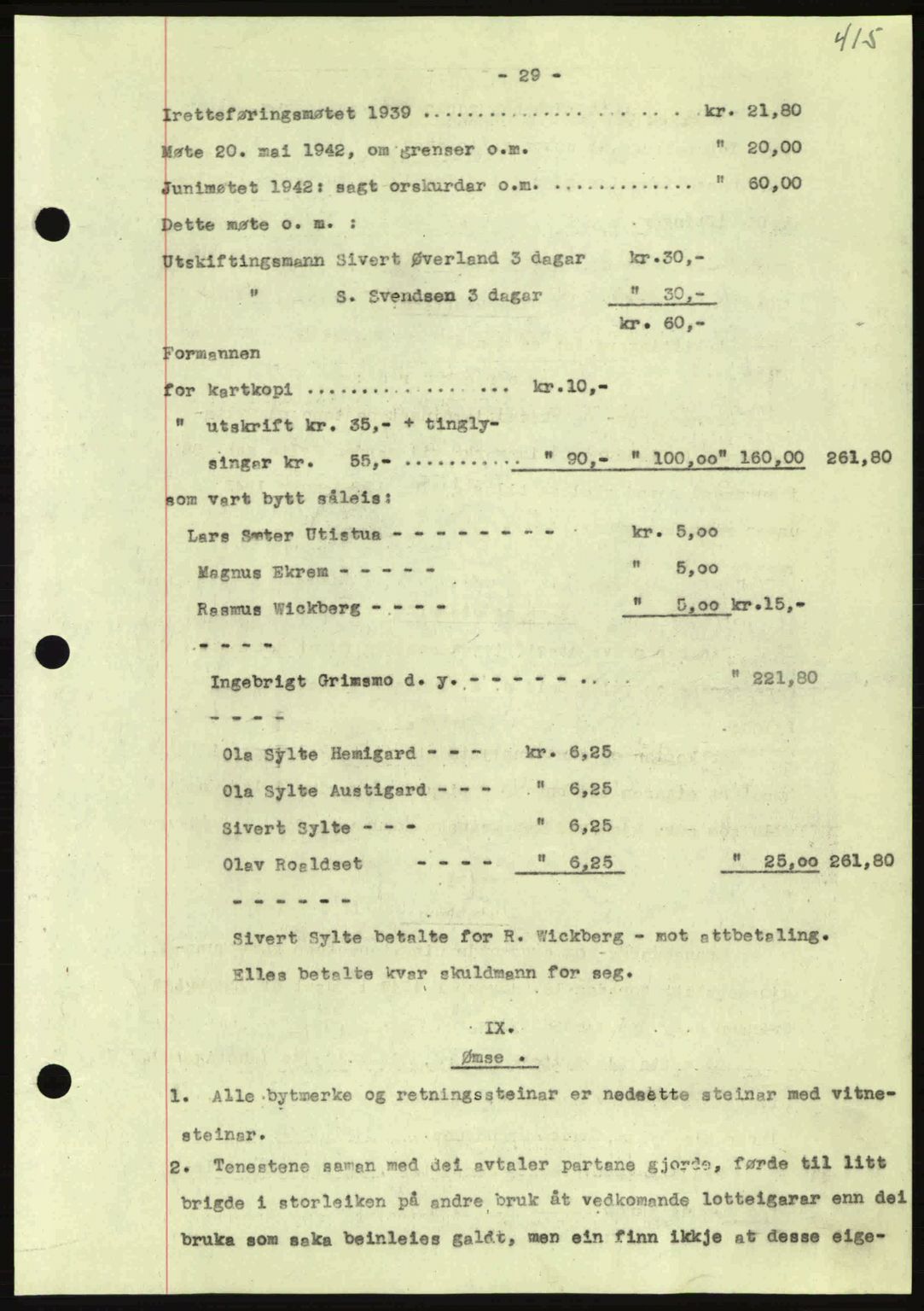 Nordmøre sorenskriveri, AV/SAT-A-4132/1/2/2Ca: Mortgage book no. A94, 1942-1943, Diary no: : 3364/1942