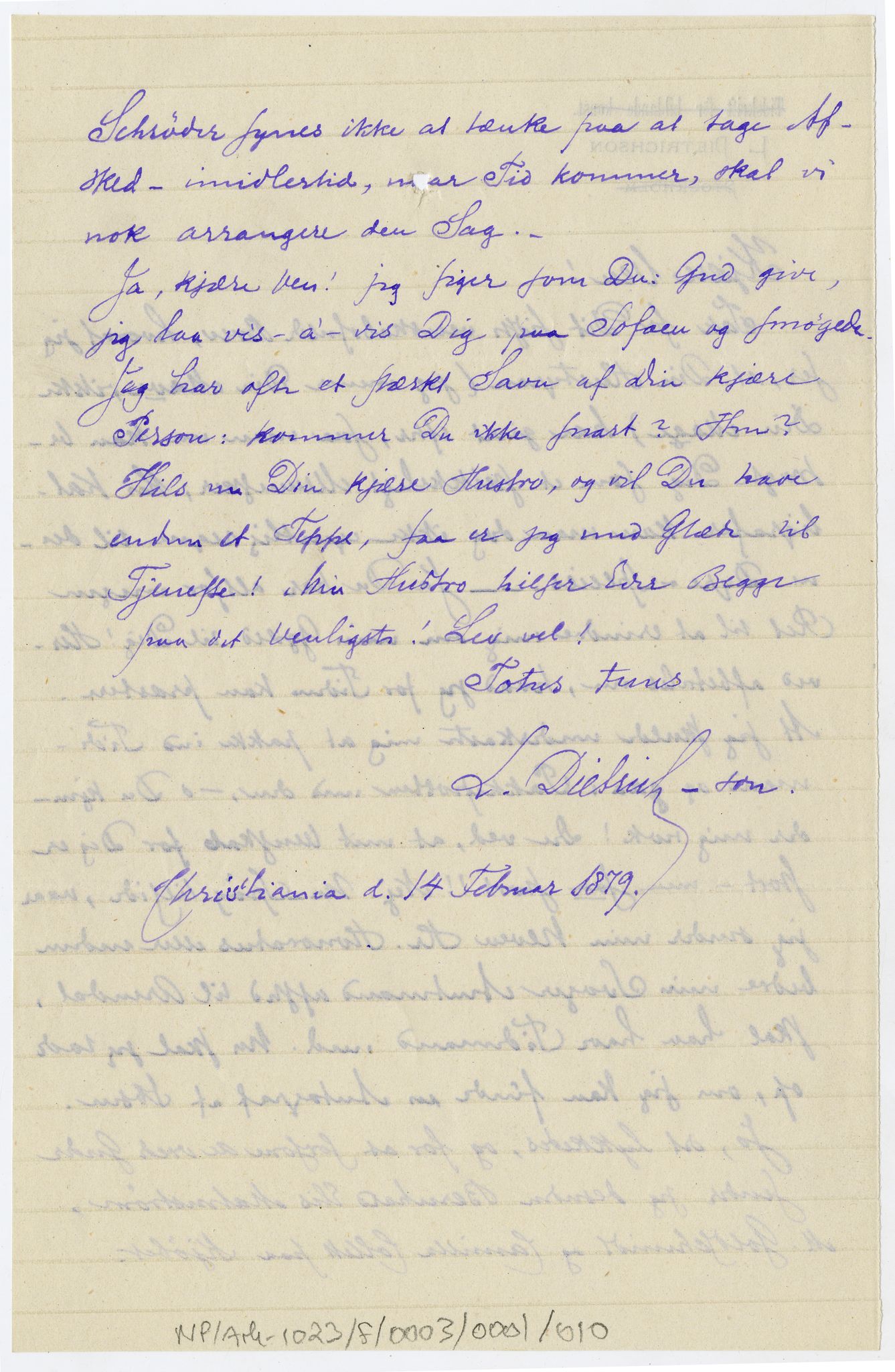 Diderik Maria Aalls brevsamling, NF/Ark-1023/F/L0003: D.M. Aalls brevsamling. D - G, 1797-1889, p. 19