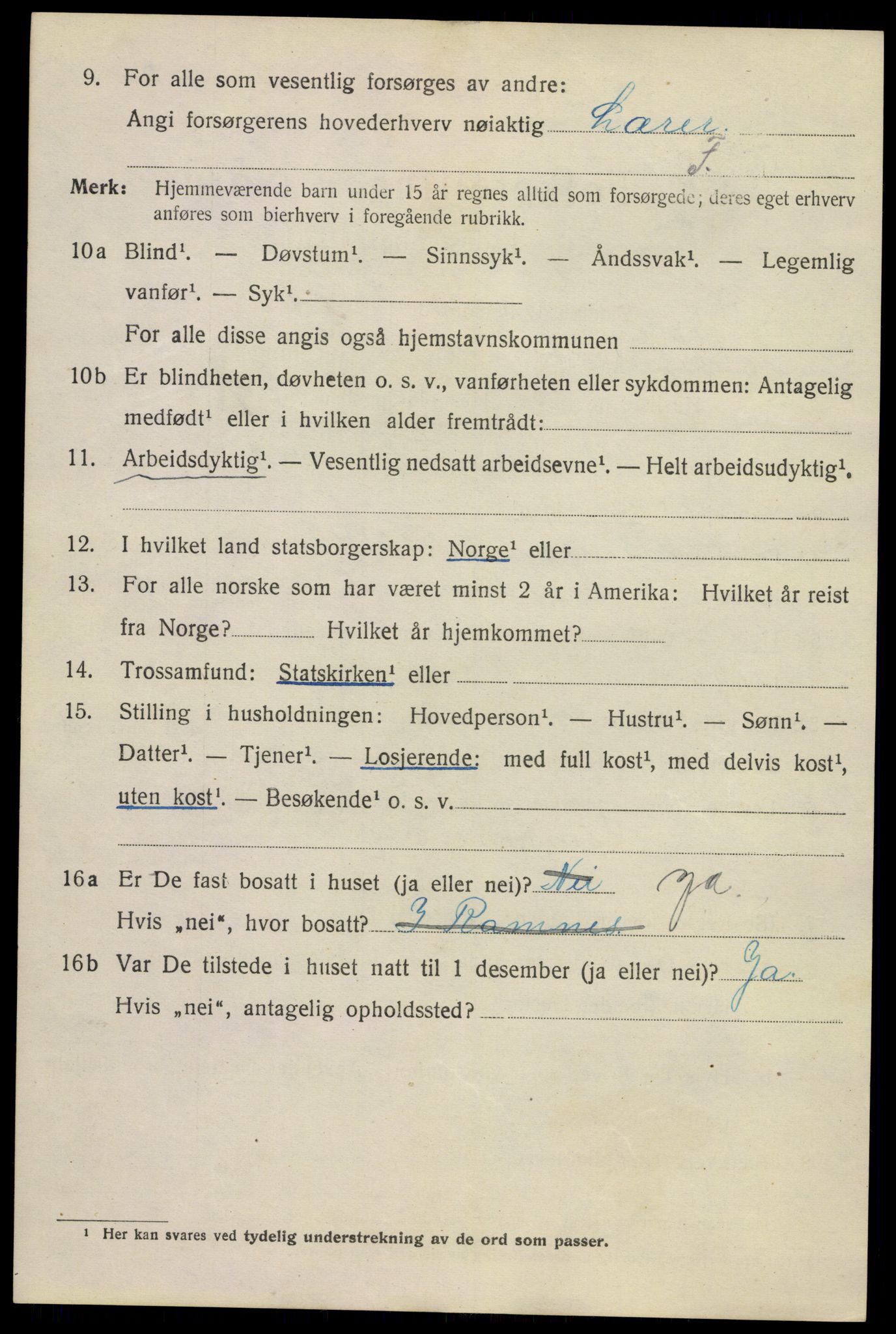 SAKO, 1920 census for Holmestrand, 1920, p. 5097