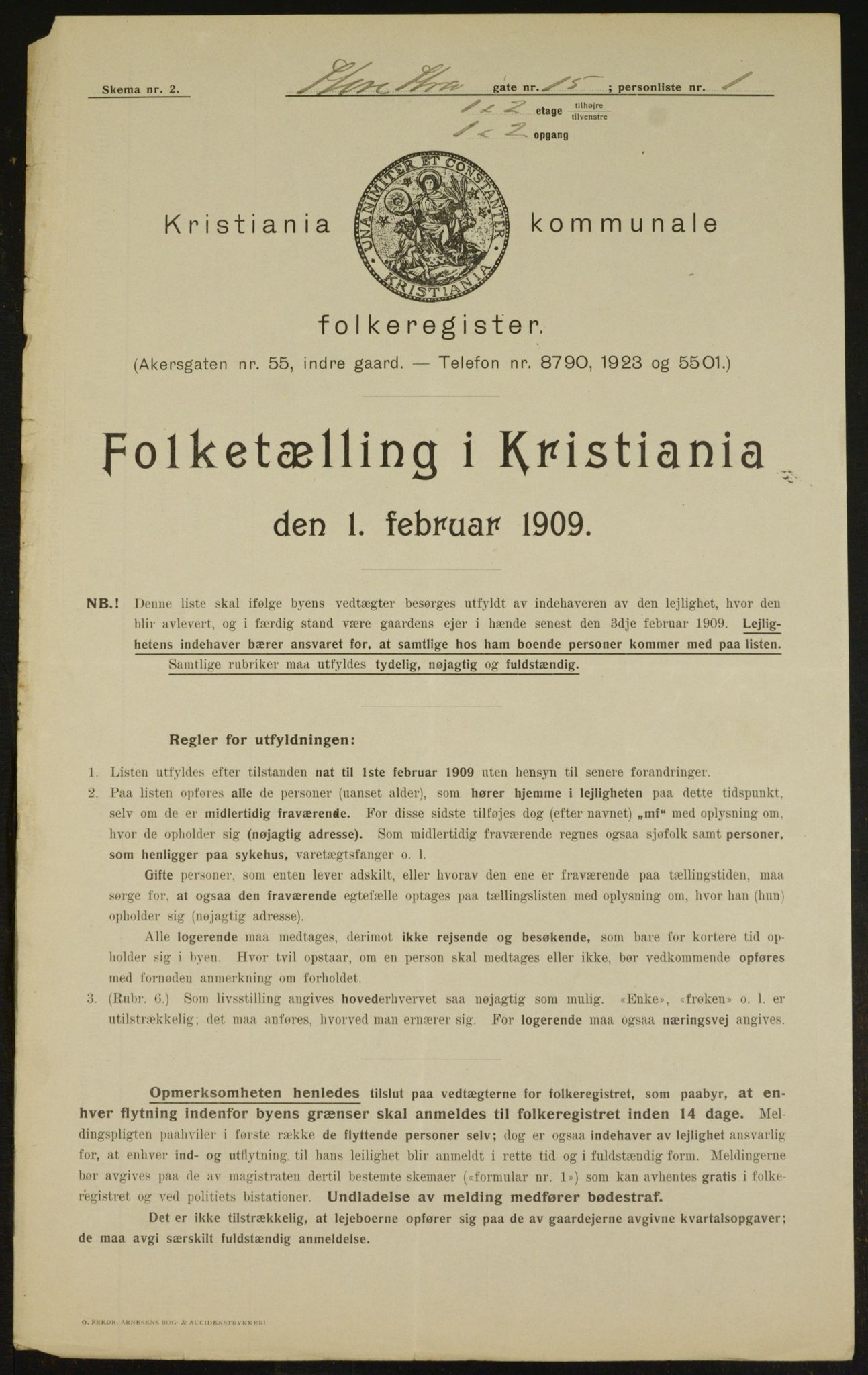 OBA, Municipal Census 1909 for Kristiania, 1909, p. 24209