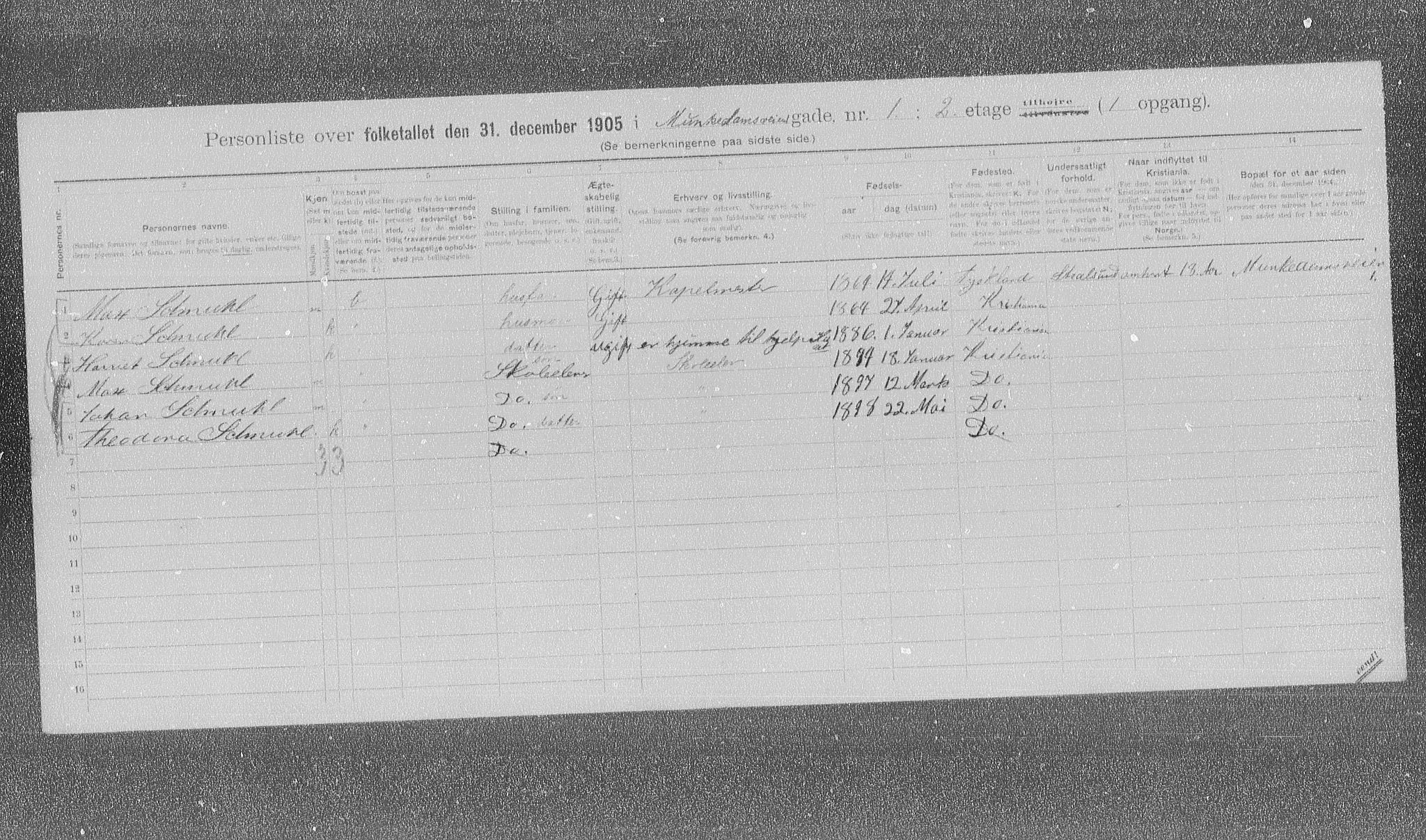 OBA, Municipal Census 1905 for Kristiania, 1905, p. 35028