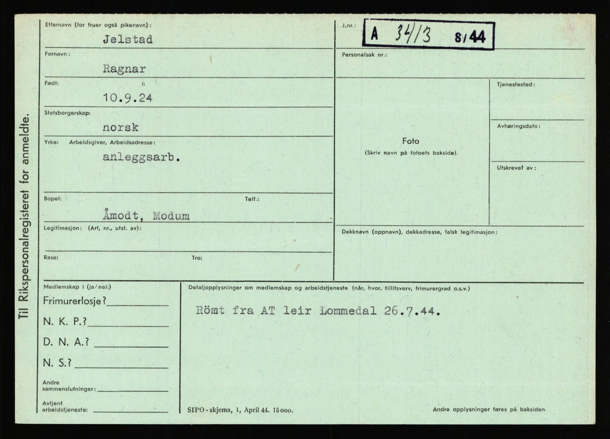 Statspolitiet - Hovedkontoret / Osloavdelingen, AV/RA-S-1329/C/Ca/L0007: Hol - Joelsen, 1943-1945, p. 3550