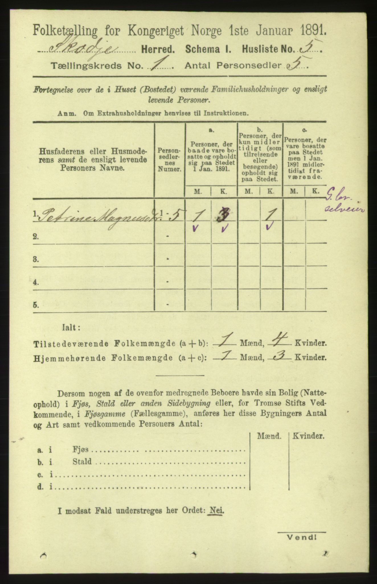 RA, 1891 census for 1529 Skodje, 1891, p. 46