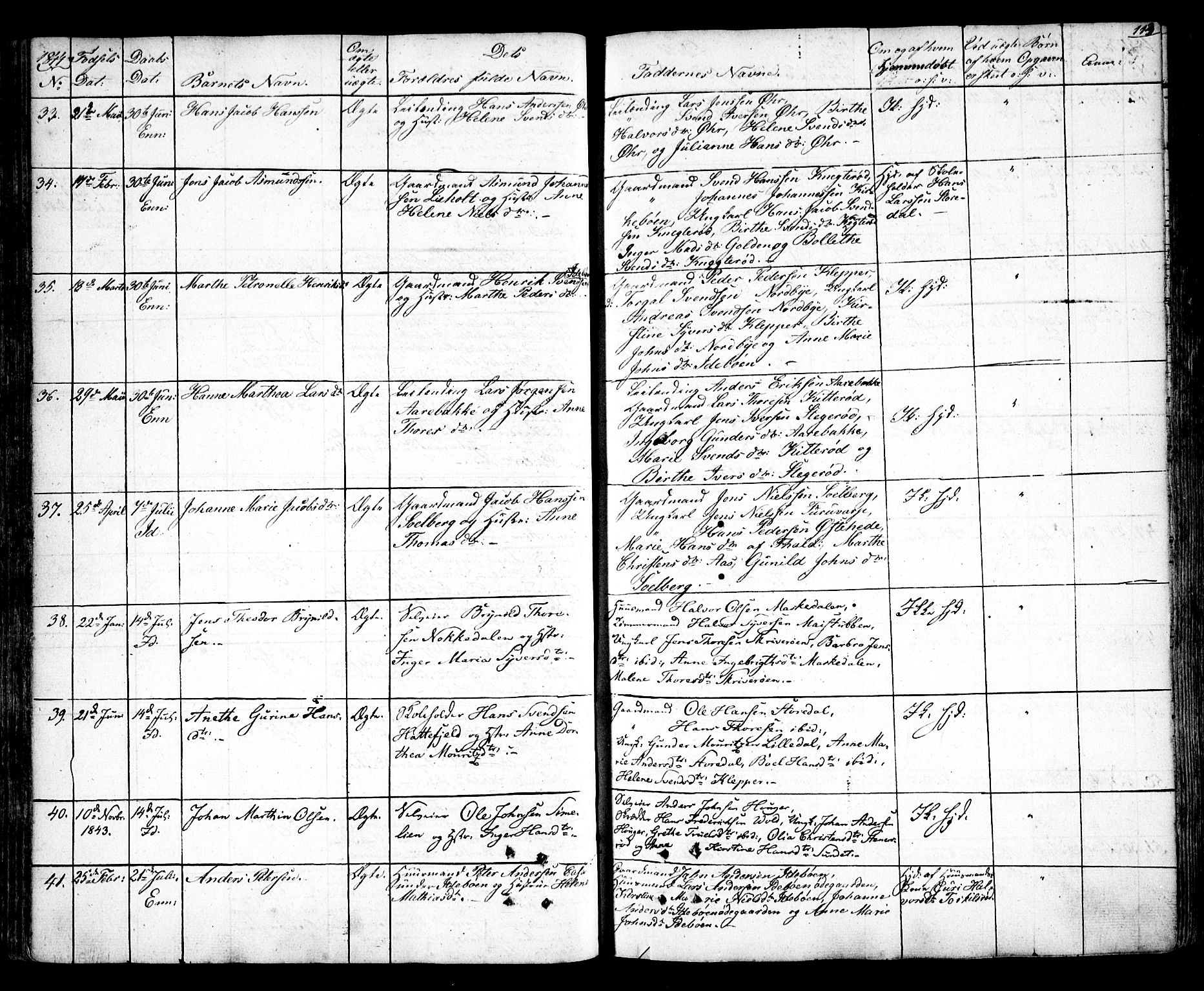 Idd prestekontor Kirkebøker, AV/SAO-A-10911/F/Fc/L0003: Parish register (official) no. III 3, 1832-1847, p. 113