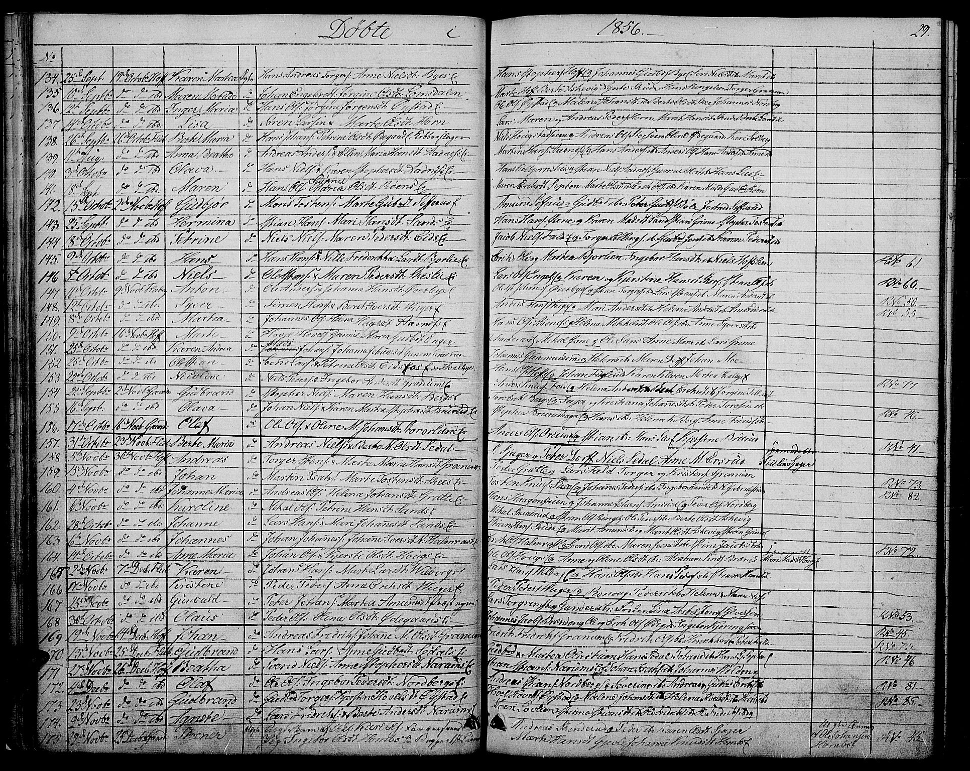 Søndre Land prestekontor, AV/SAH-PREST-122/L/L0001: Parish register (copy) no. 1, 1849-1883, p. 29