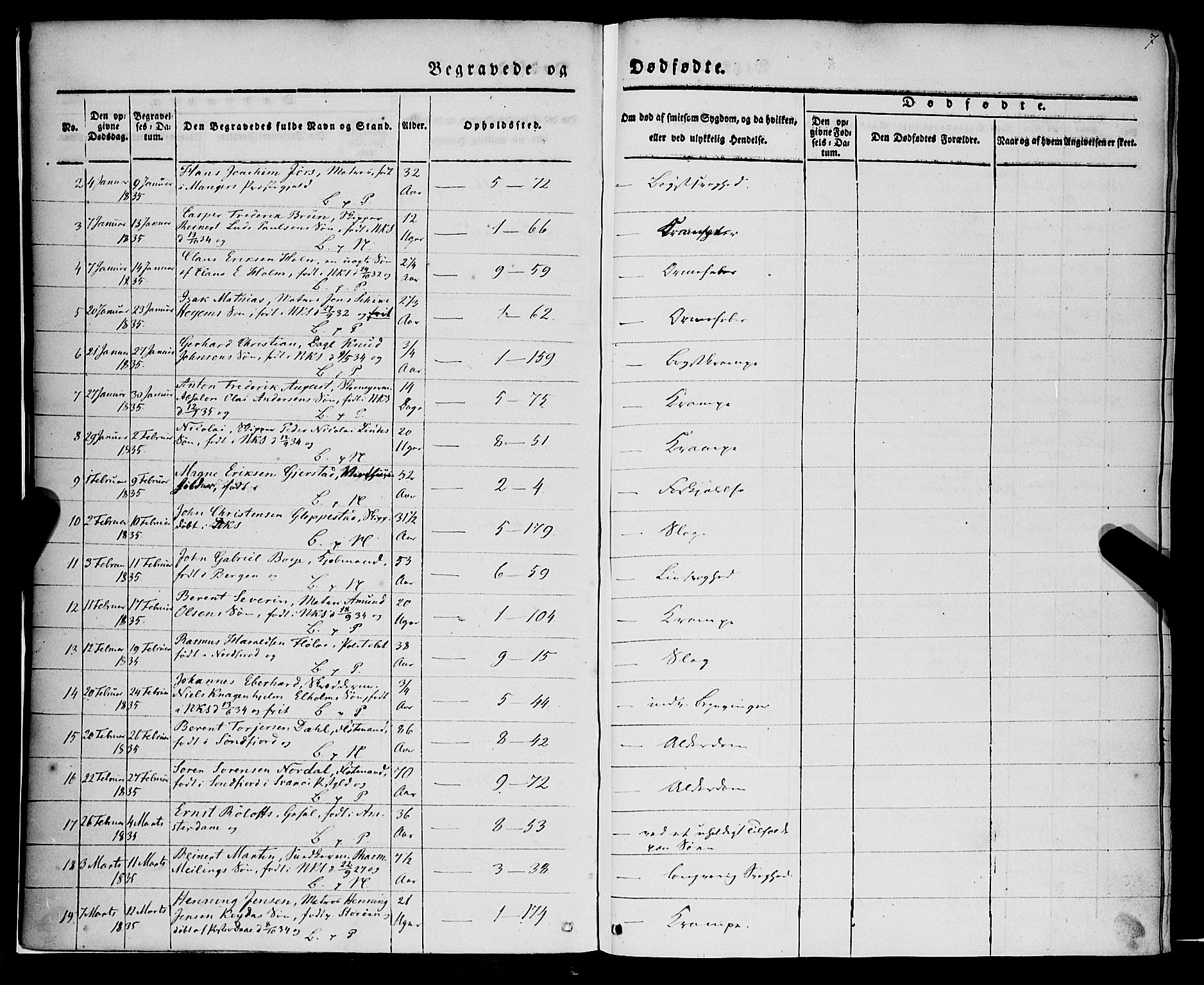 Nykirken Sokneprestembete, SAB/A-77101/H/Haa/L0041: Parish register (official) no. E 1, 1833-1850, p. 7