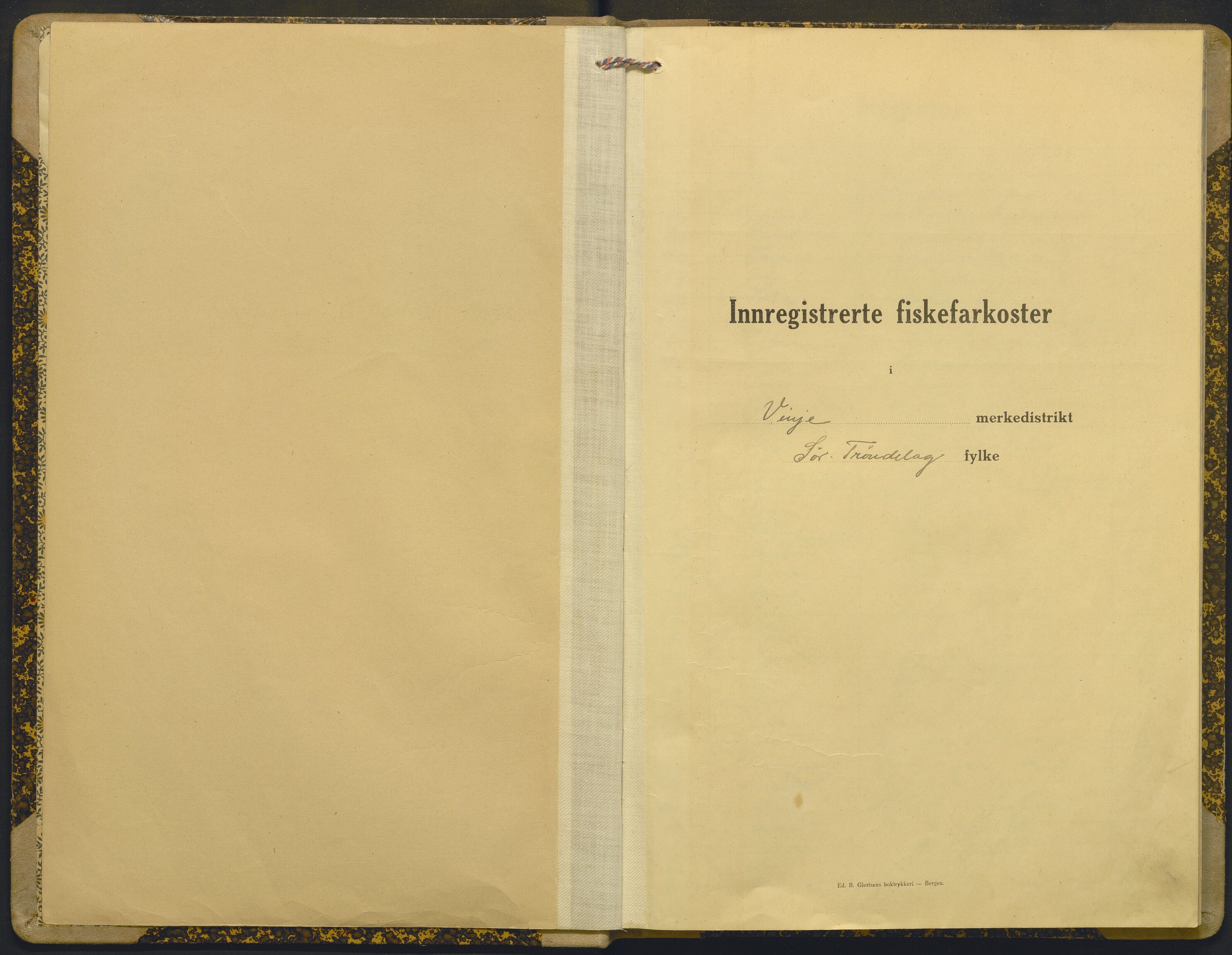 Fiskeridirektoratet - 1 Adm. ledelse - 13 Båtkontoret, AV/SAB-A-2003/I/Ia/Iae/L0062: 135.0531/1 Merkeprotokoll - Vinje, 1924-1963