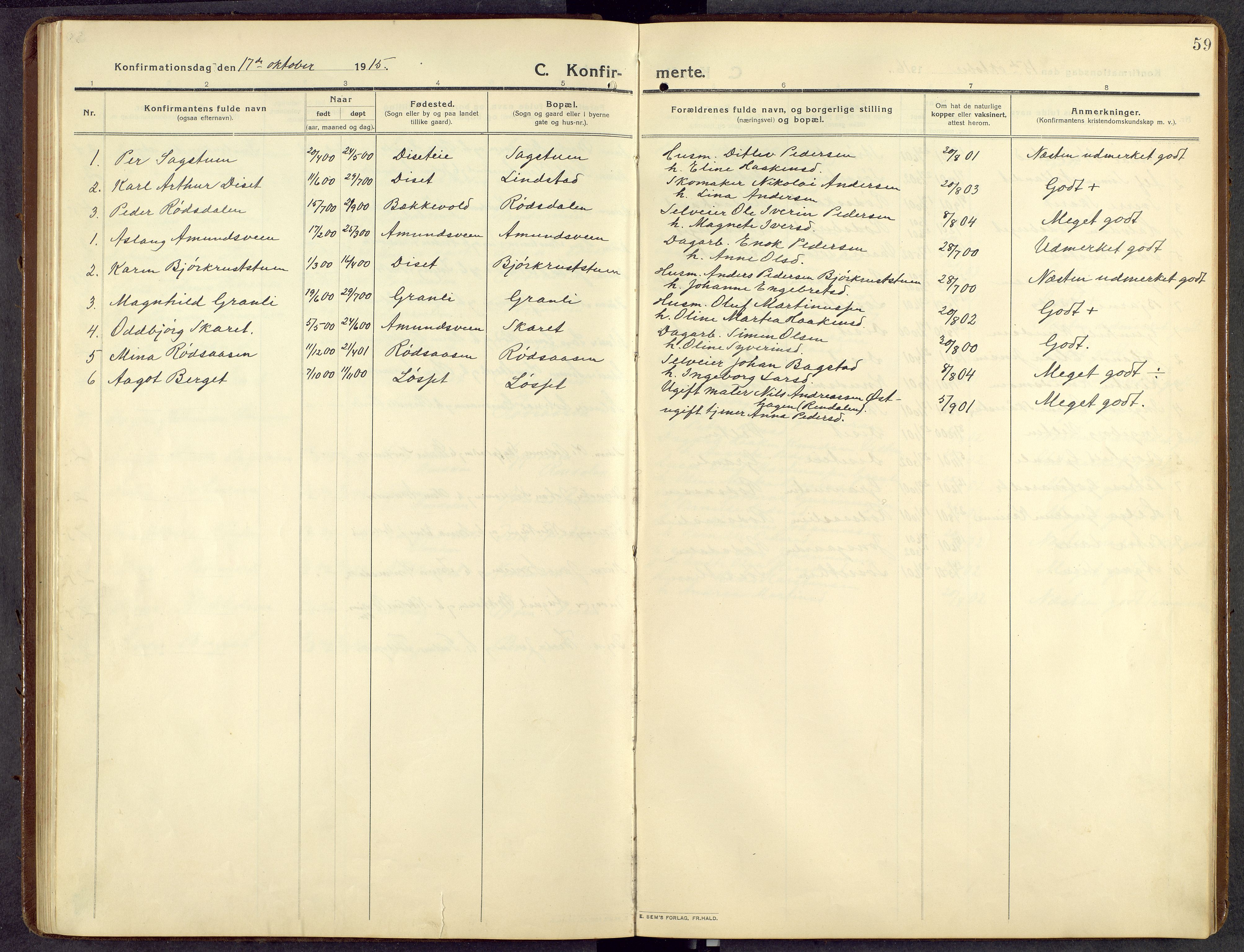 Åmot prestekontor, Hedmark, AV/SAH-PREST-056/H/Ha/Hab/L0014: Parish register (copy) no. 14, 1911-1968, p. 59