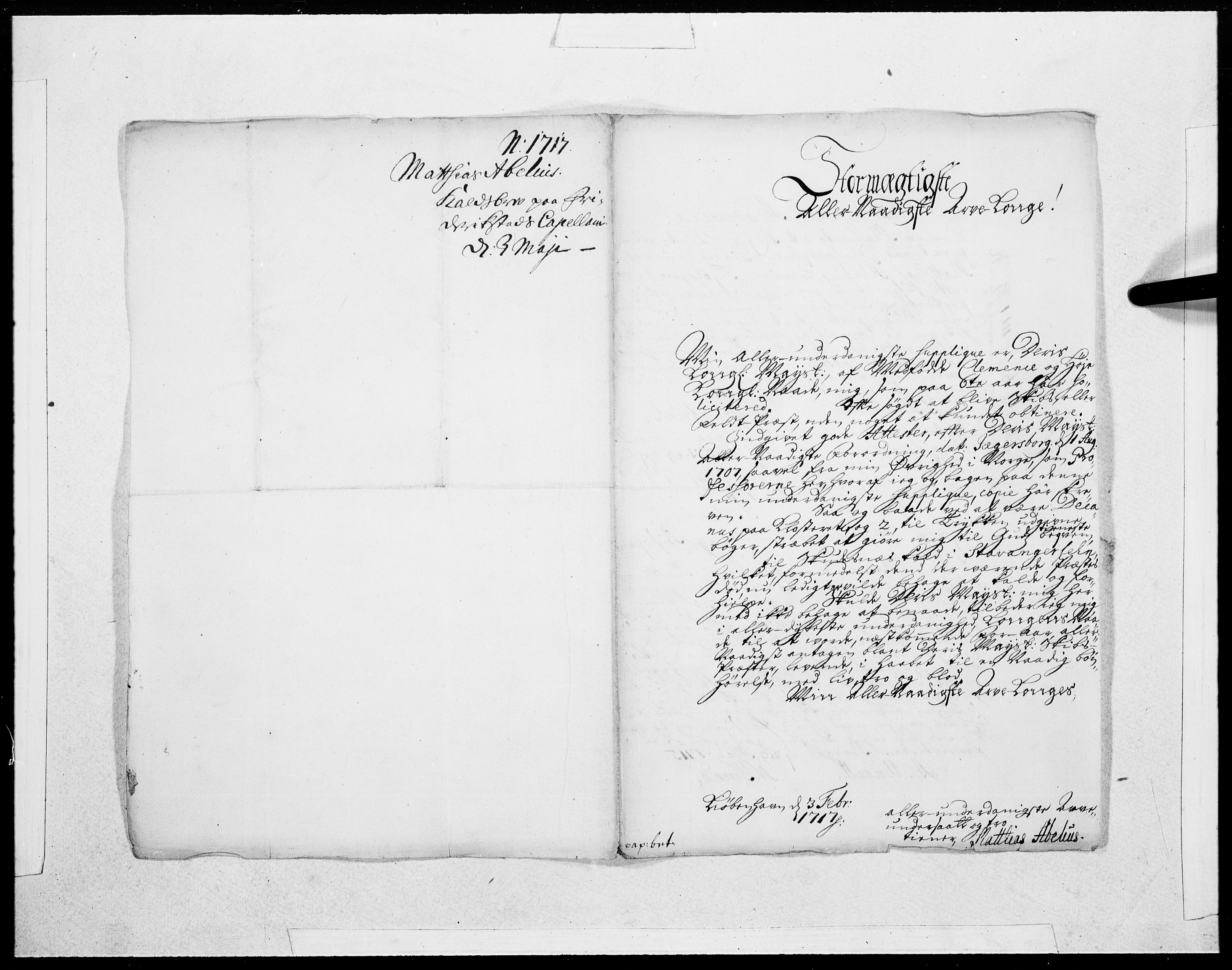 Danske Kanselli 1572-1799, AV/RA-EA-3023/F/Fc/Fcc/Fcca/L0081: Norske innlegg 1572-1799, 1717, p. 2