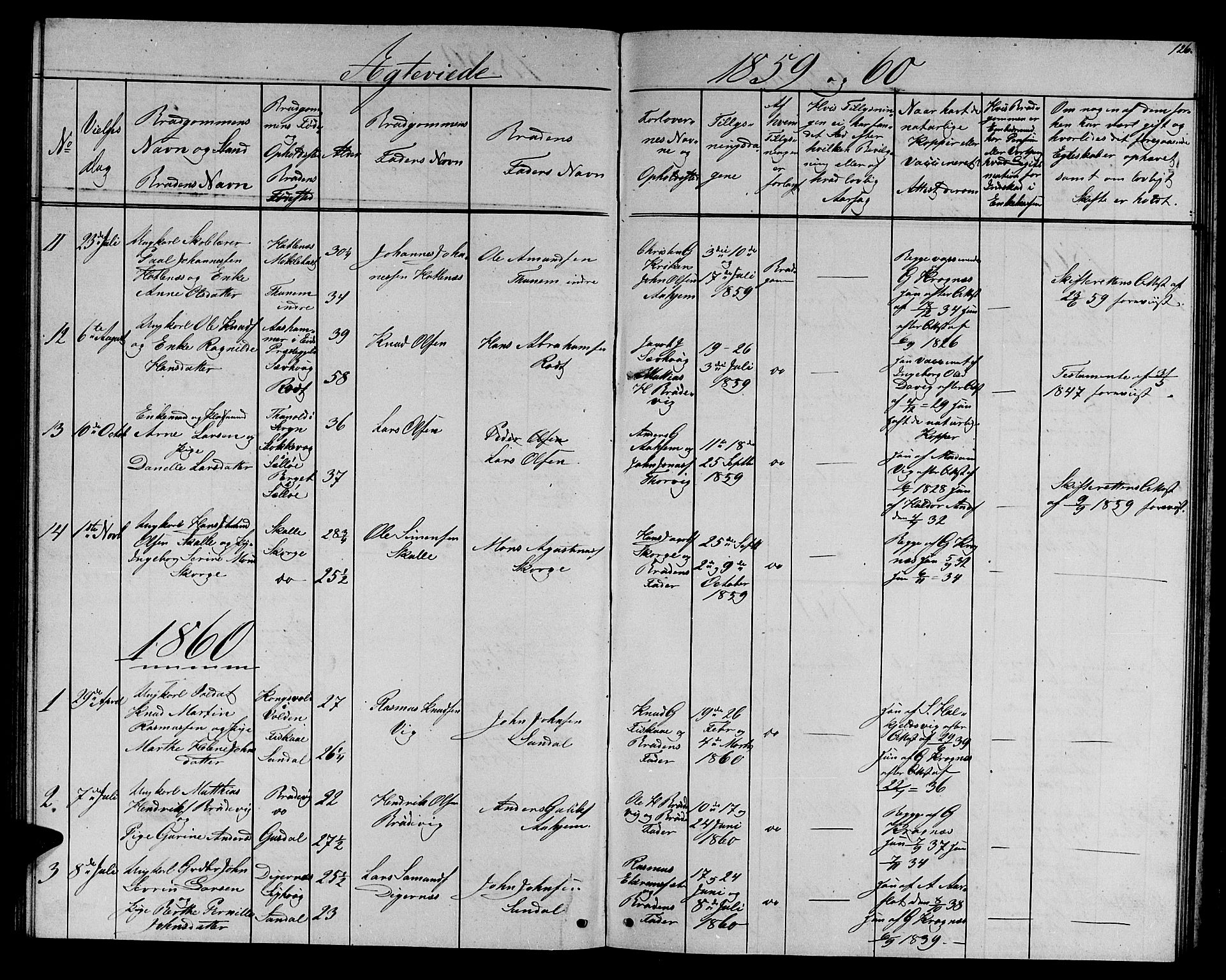 Ministerialprotokoller, klokkerbøker og fødselsregistre - Møre og Romsdal, AV/SAT-A-1454/501/L0015: Parish register (copy) no. 501C01, 1854-1867, p. 126