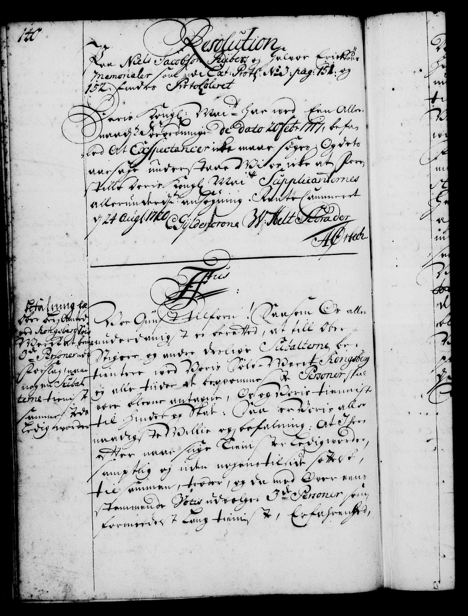 Rentekammeret, Kammerkanselliet, RA/EA-3111/G/Gg/Gga/L0001: Norsk ekspedisjonsprotokoll med register (merket RK 53.1), 1720-1723, p. 140