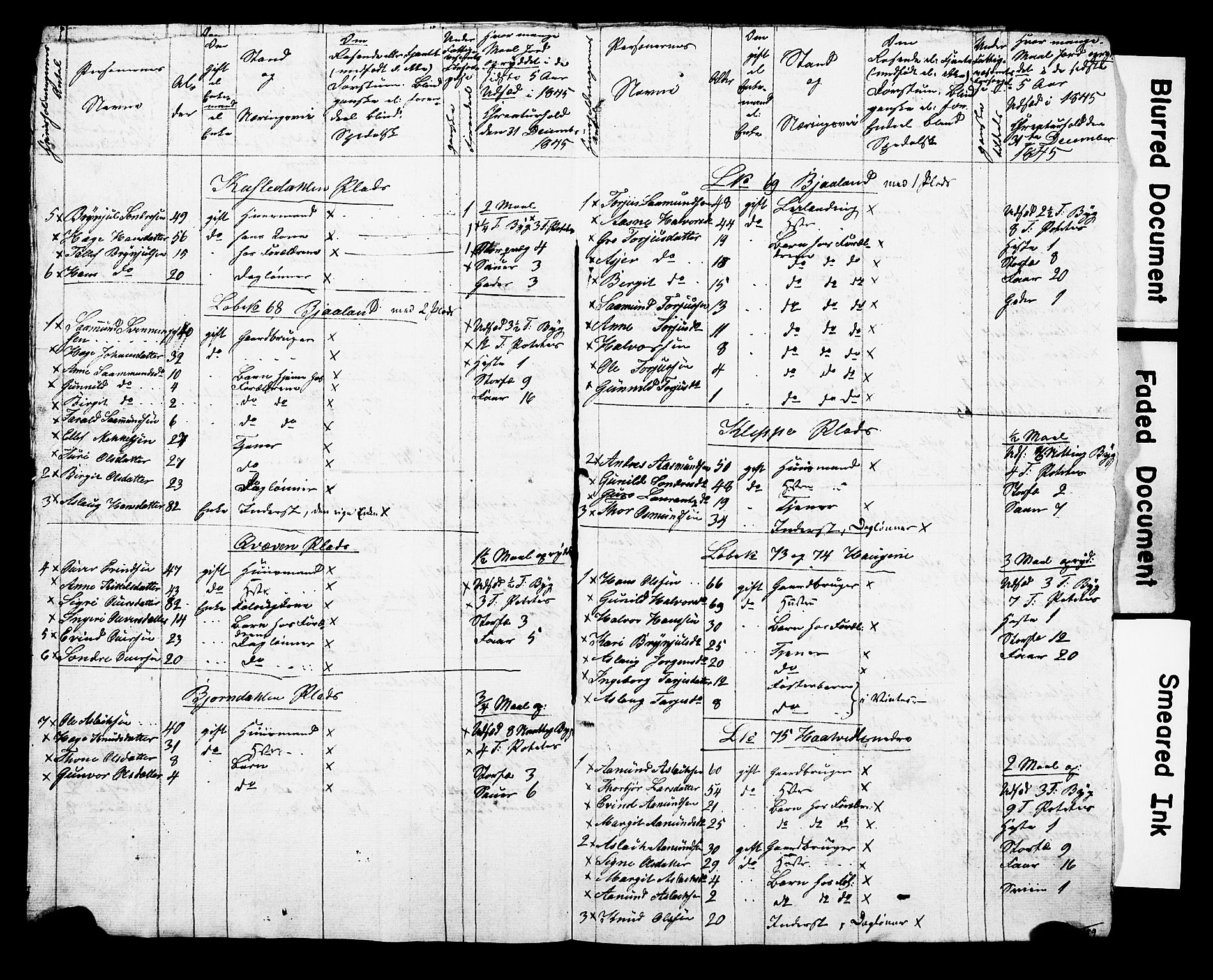 , Census 1845 for Kviteseid, 1845, p. 36