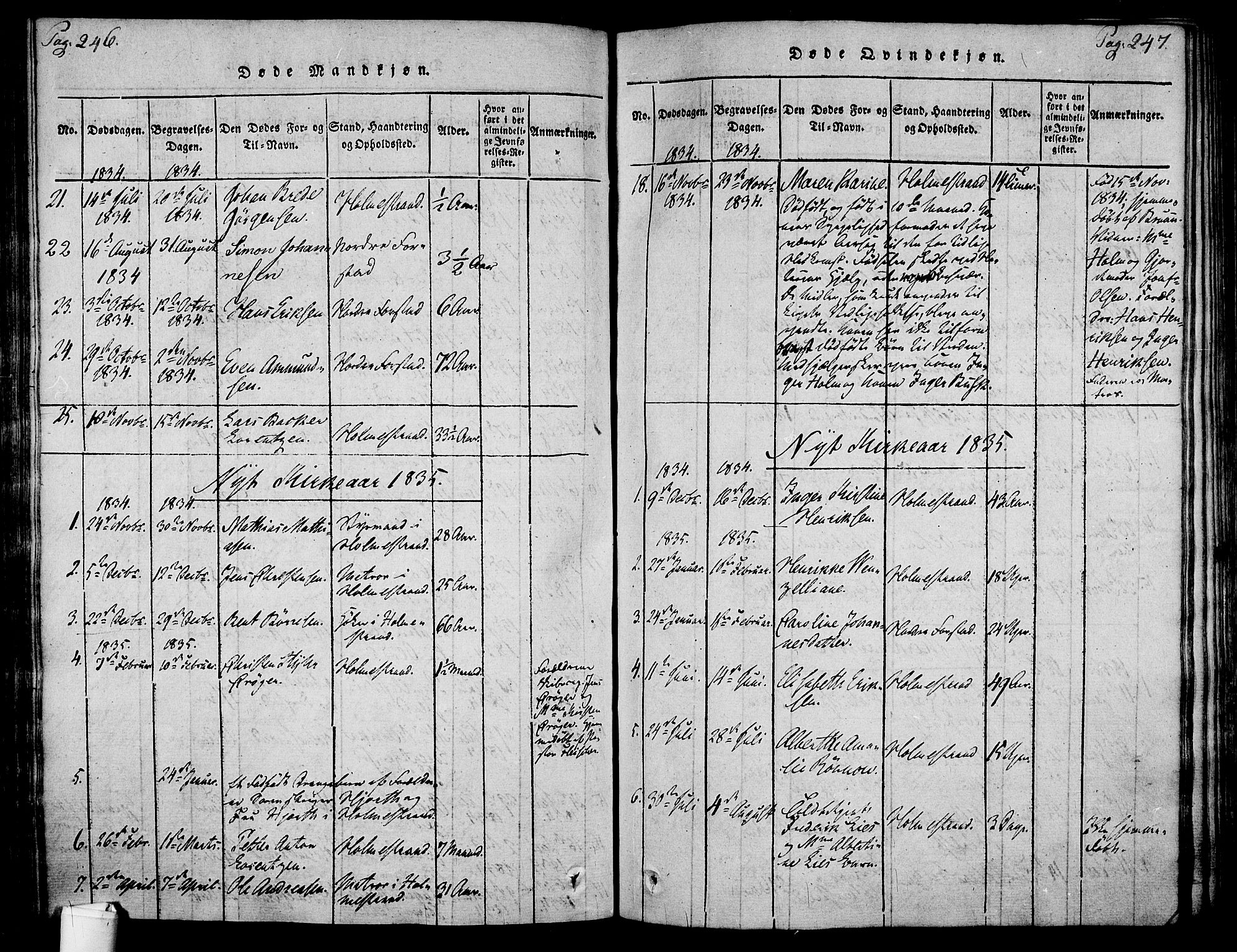 Holmestrand kirkebøker, SAKO/A-346/F/Fa/L0001: Parish register (official) no. 1, 1814-1840, p. 246-247