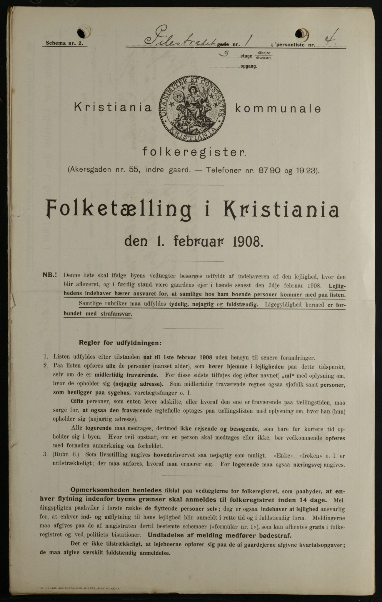 OBA, Municipal Census 1908 for Kristiania, 1908, p. 70626