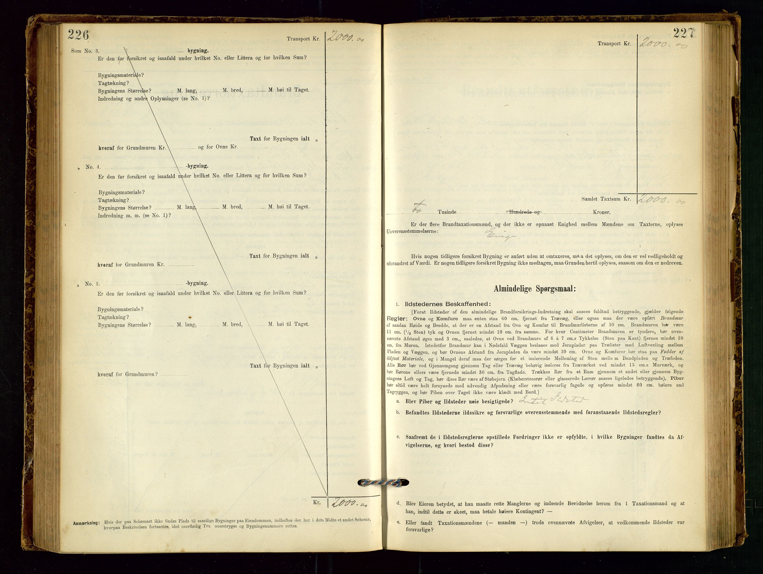 Vikedal lensmannskontor, SAST/A-100179/Gob/L0004: Branntakstprotokoll, 1894-1952, p. 226-227