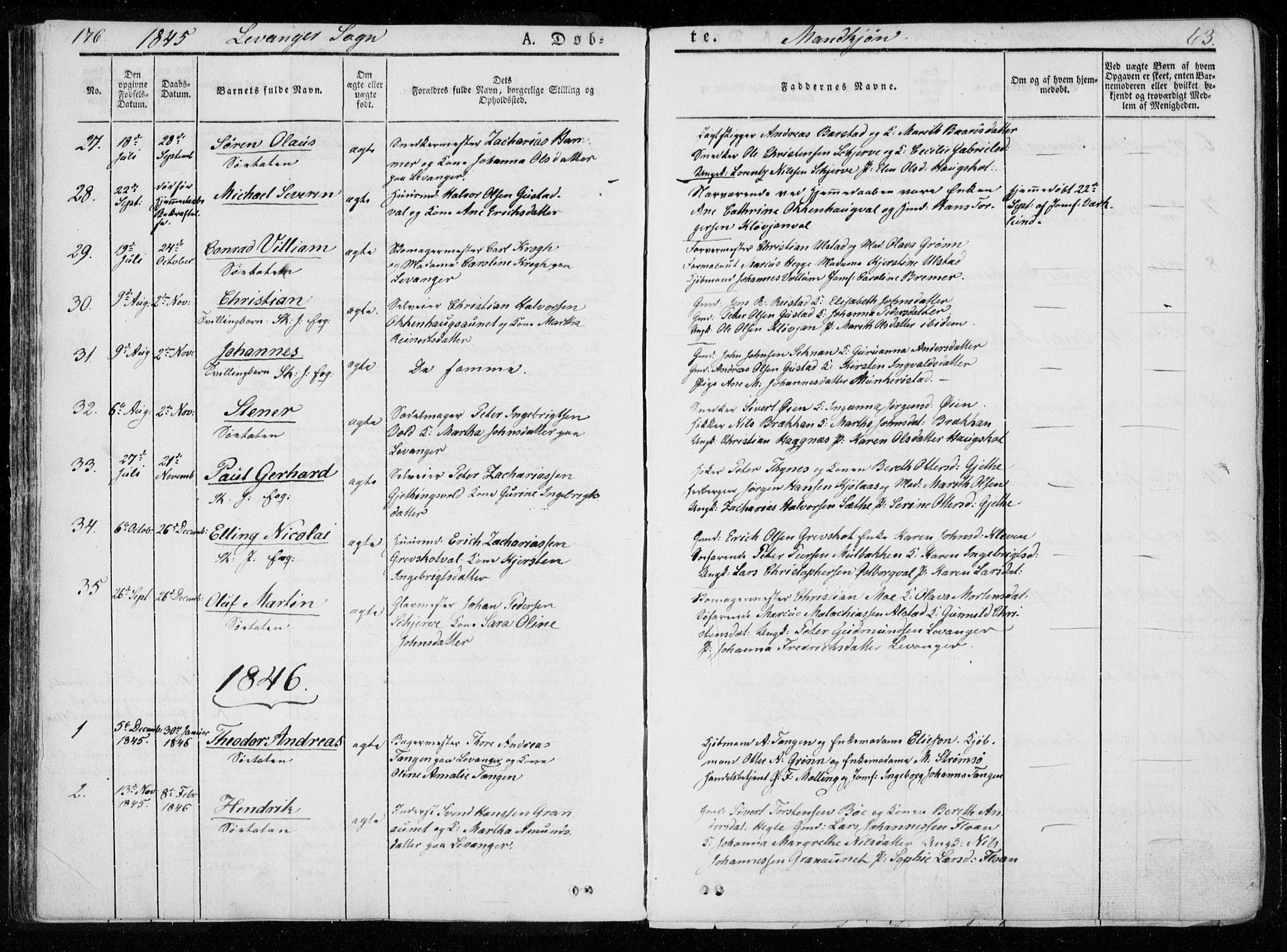 Ministerialprotokoller, klokkerbøker og fødselsregistre - Nord-Trøndelag, SAT/A-1458/720/L0183: Parish register (official) no. 720A01, 1836-1855, p. 63