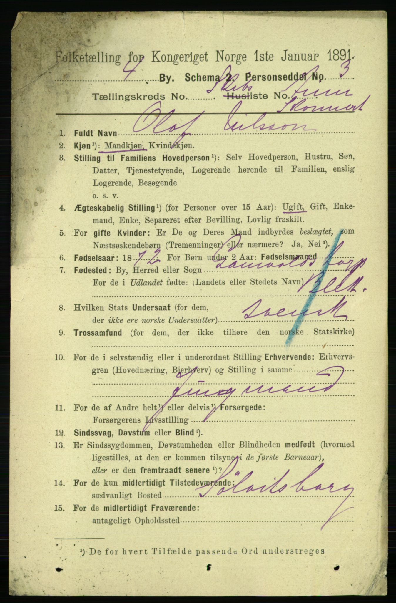 RA, 1891 census for 0104 Moss, 1891, p. 9870