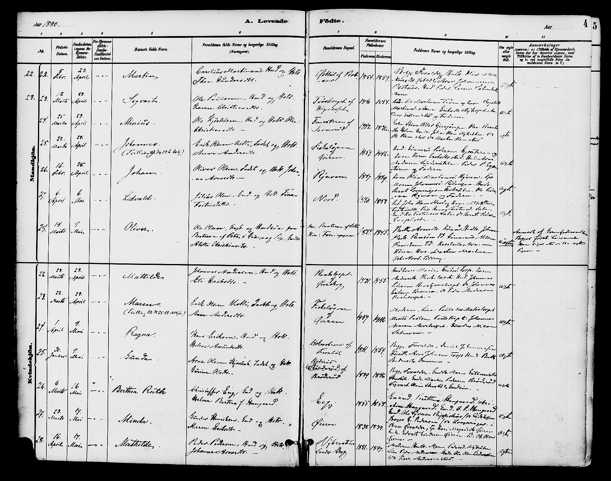 Brandval prestekontor, AV/SAH-PREST-034/H/Ha/Haa/L0002: Parish register (official) no. 2, 1880-1894, p. 4