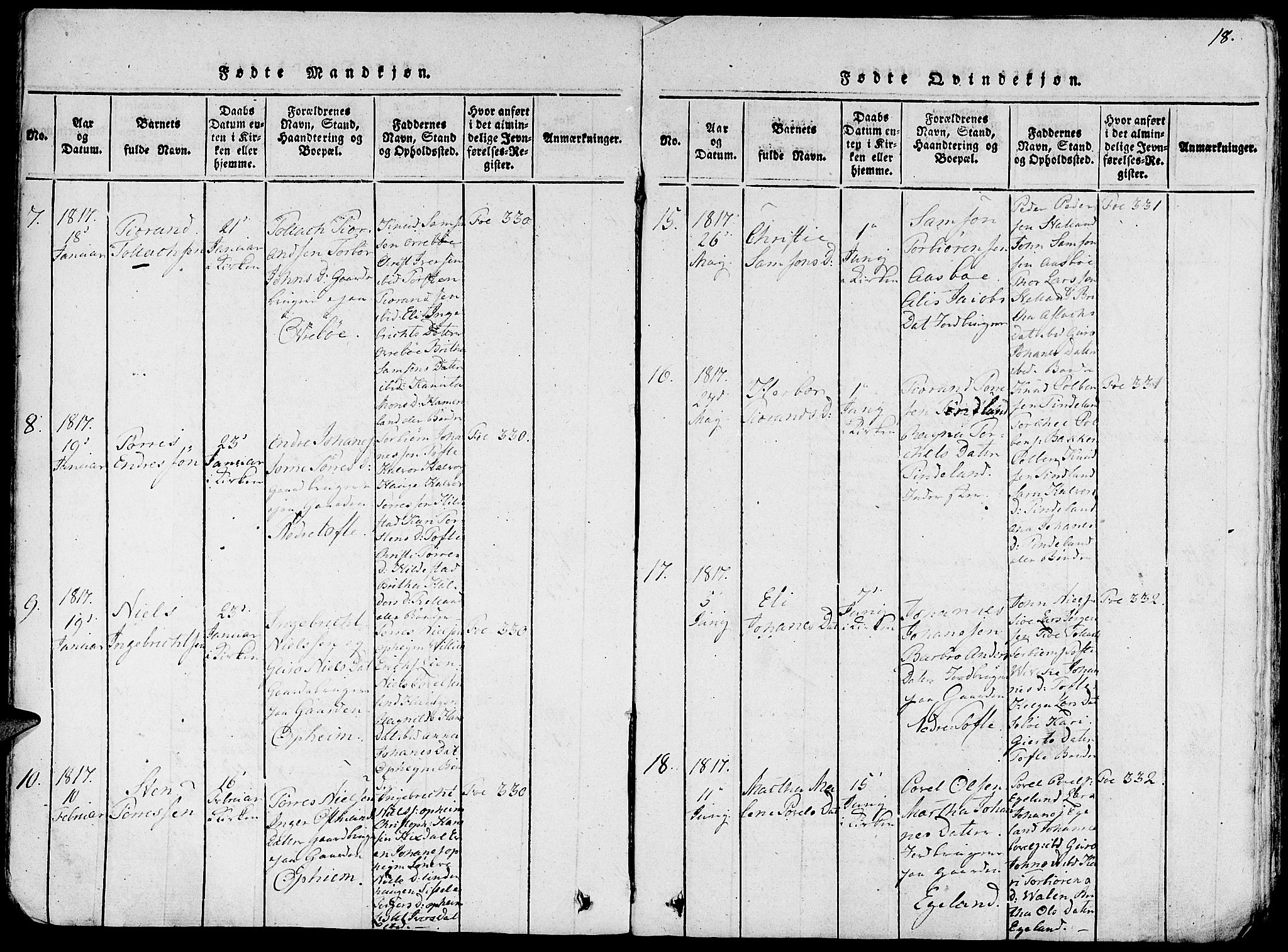 Fjelberg sokneprestembete, AV/SAB-A-75201/H/Haa: Parish register (official) no. A 4, 1816-1822, p. 18